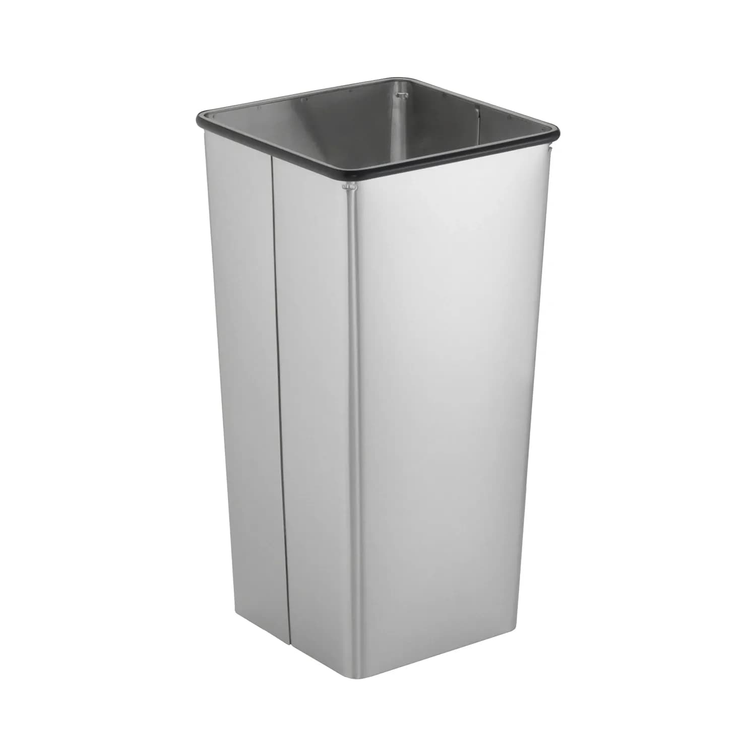 Floor-Standing Waste Receptacle, Open Top, Satin Finish, 79.4 Ltrs.