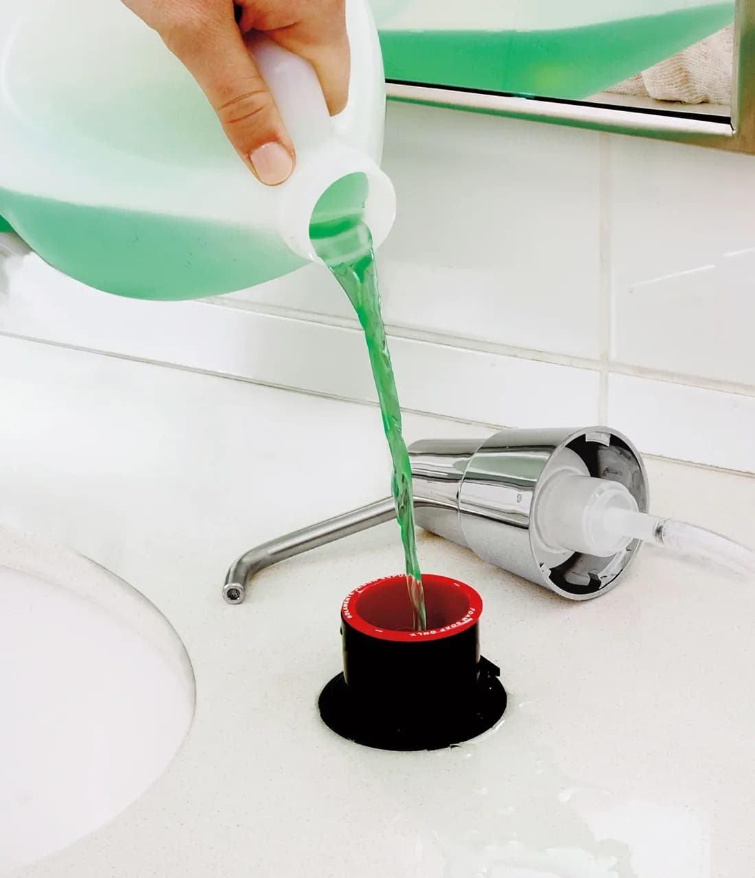 Counter-Mounted Manual Top-Fill Foam Soap Dispenser, 4" Spout, Polished, 1 Ltr. — B-823