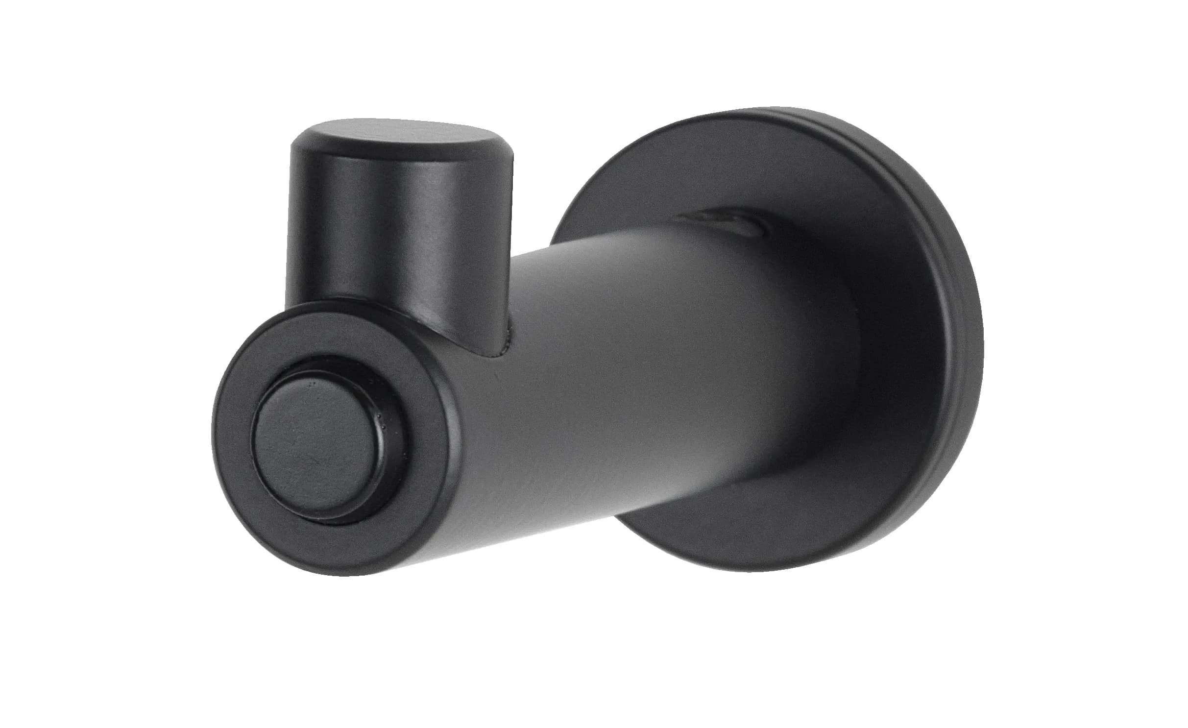 Surface-Mounted Coat Hook with Bumper, Satin Finish Steel — B-9541-MBLK