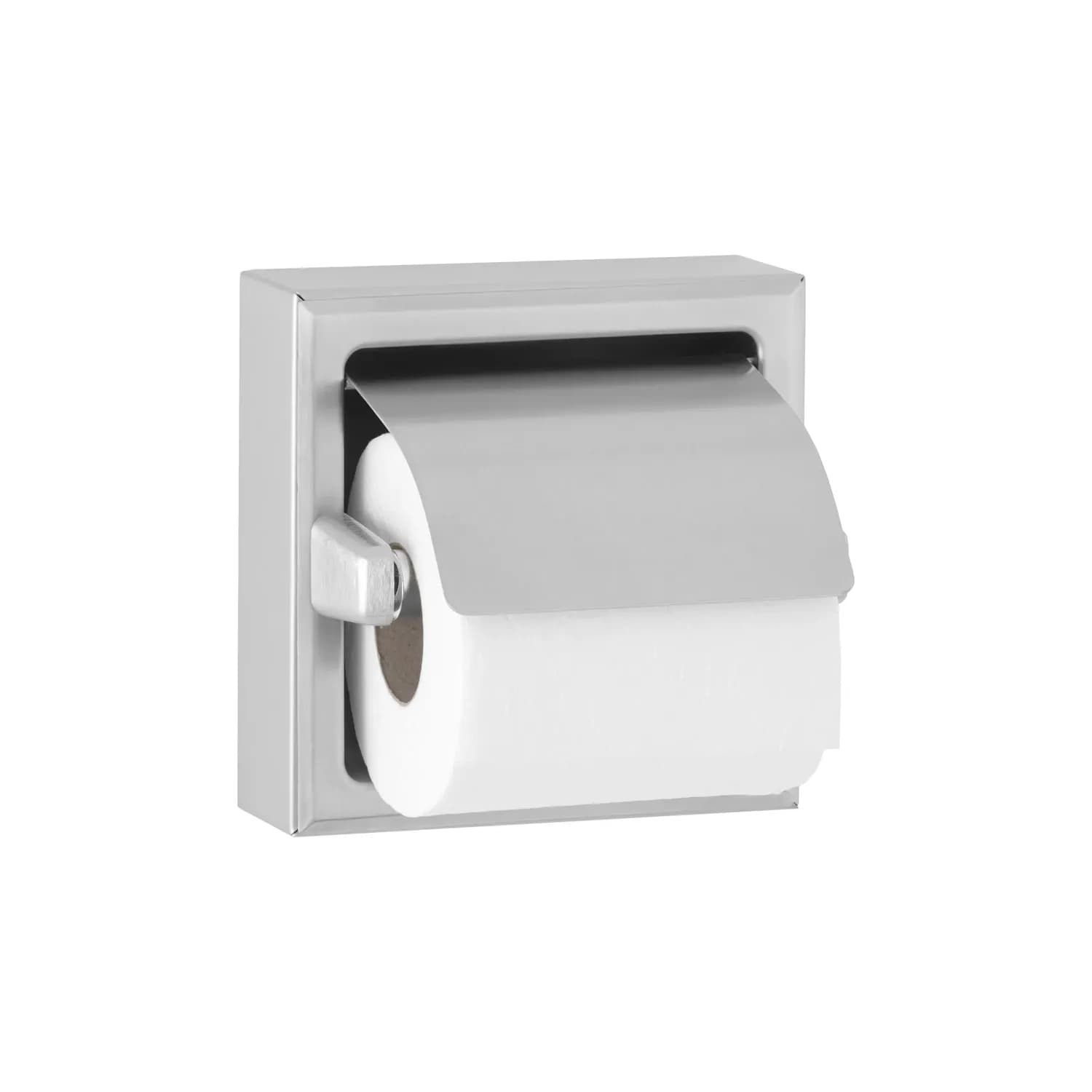 Surface-Mounted Toilet Tissue Dispenser with Hood, Satin Finish, One Roll