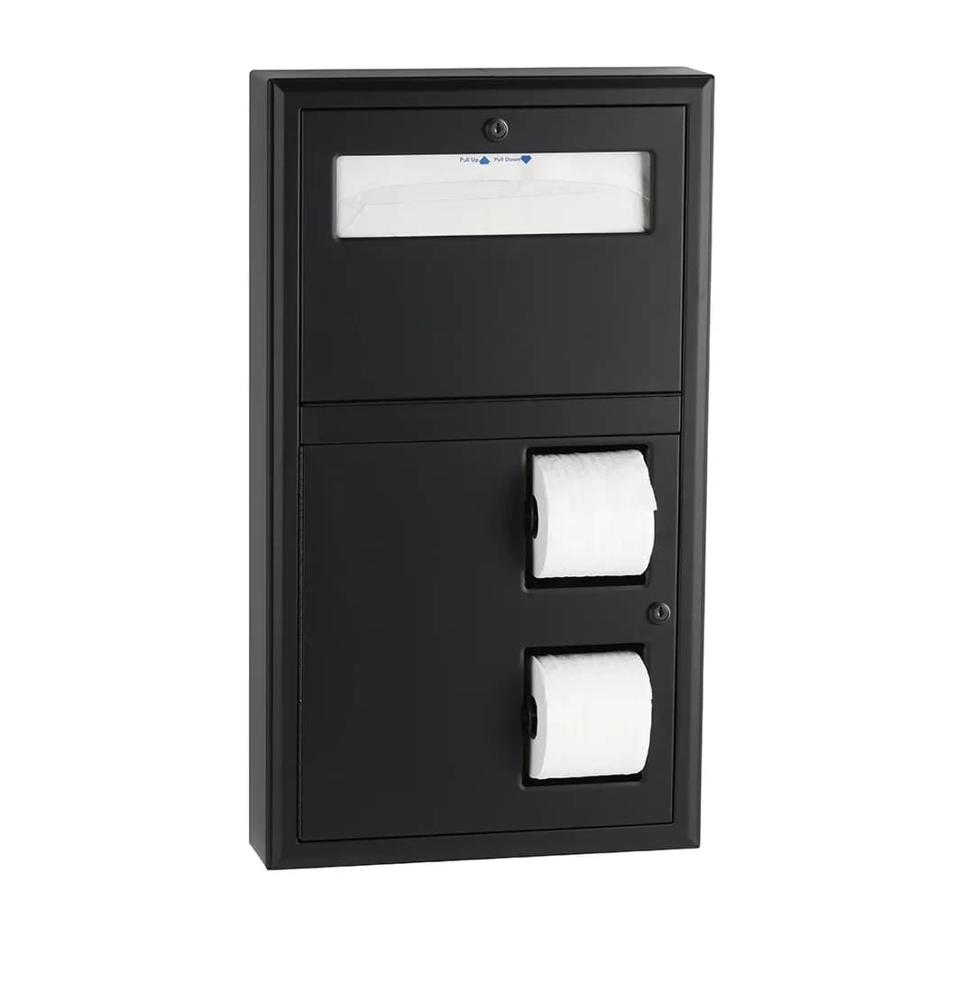 Surface-Mounted Toilet Tissue Dispenser and Seat-Cover Dispenser — B-3479-MBLK