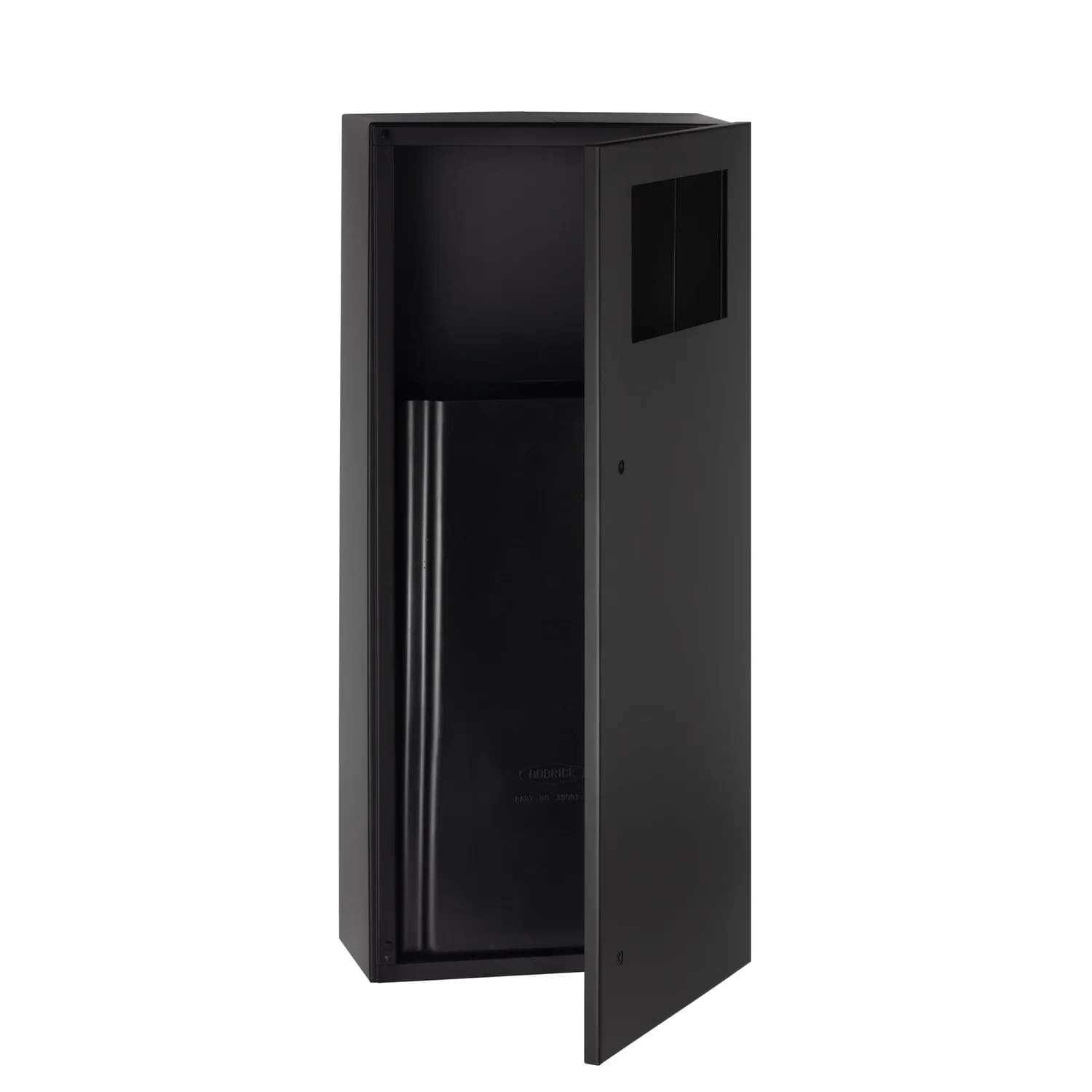 Surface-Mounted Waste Receptacle, Satin Finish, 45.4 Ltrs. — B-35649-MBLK