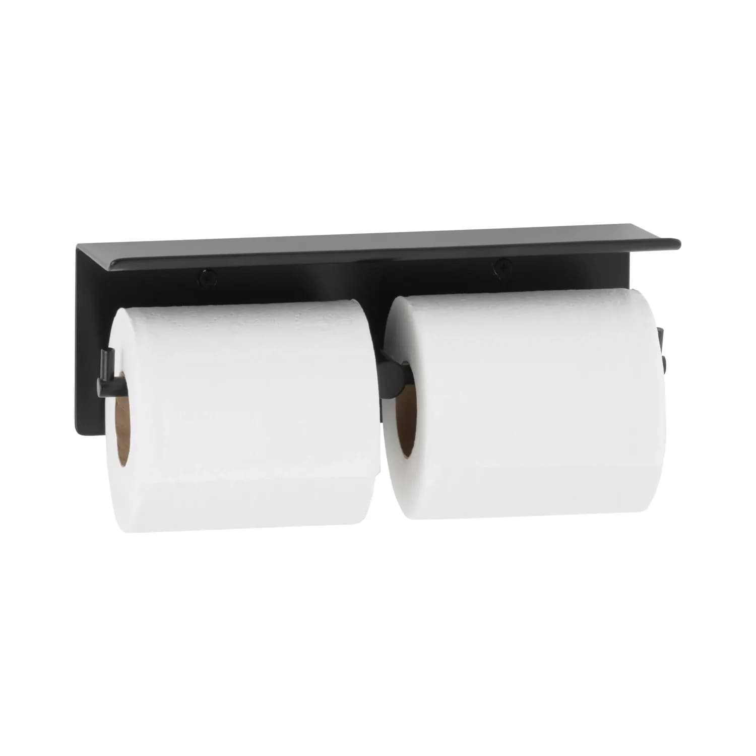 Surface-Mounted Toilet Tissue Dispenser and Utility Shelf, Satin Finish, Two Rolls — B-540-MBLK