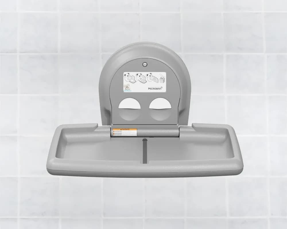 Horizontal Surface-Mounted With Stainless Steel Veneer, Baby Changing Station, Grey — KB300-01SS