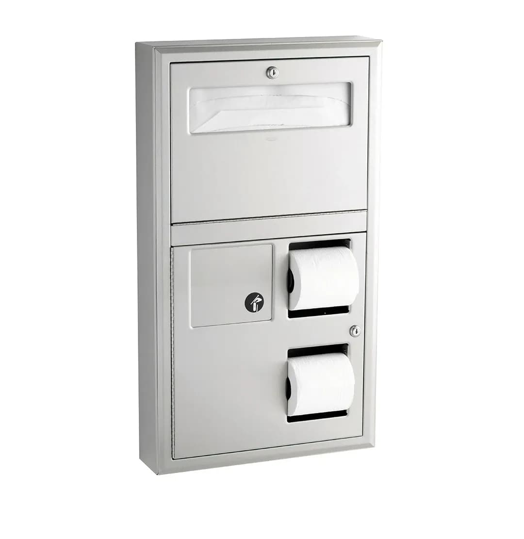 Surface-Mounted Toilet Tissue / Seat Cover Dispenser / Waste Disposal
