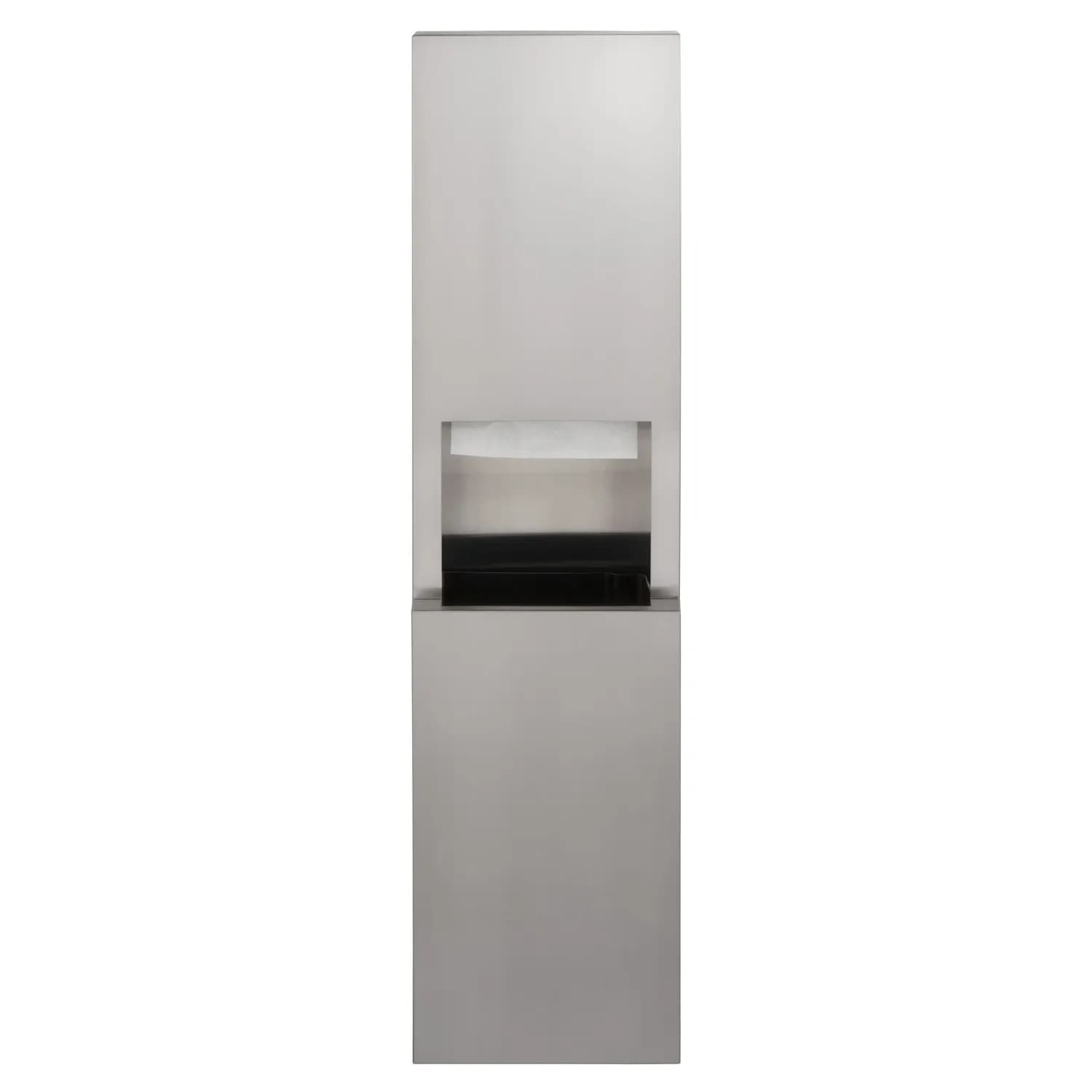 Semi-Recessed Paper Towel Dispenser and Waste Receptacle, Satin Finish, 8.5-Gallon Waste — B-9944