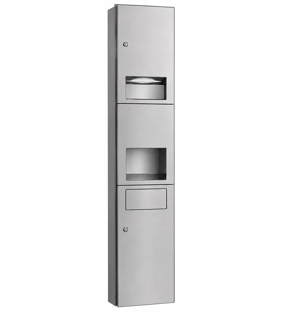 Recessed Paper Towel Dispenser/Hand Dryer/Waste Receptacle (3-in-1) (Depth 94mm)