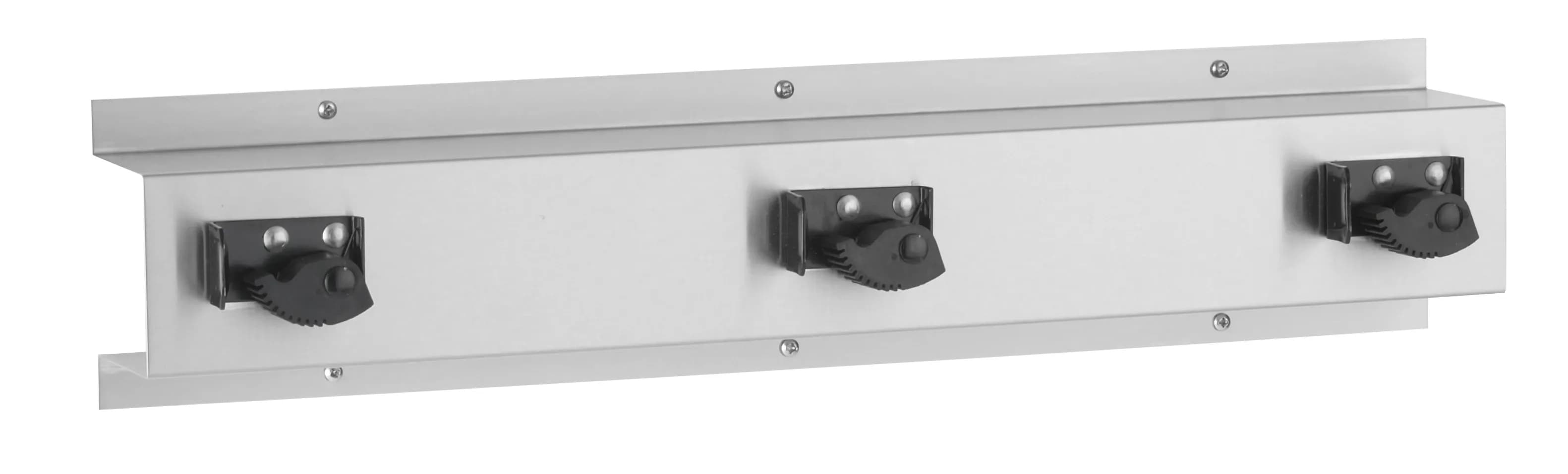 Surface-Mounted Mop and Broom Holder, Satin Finish
