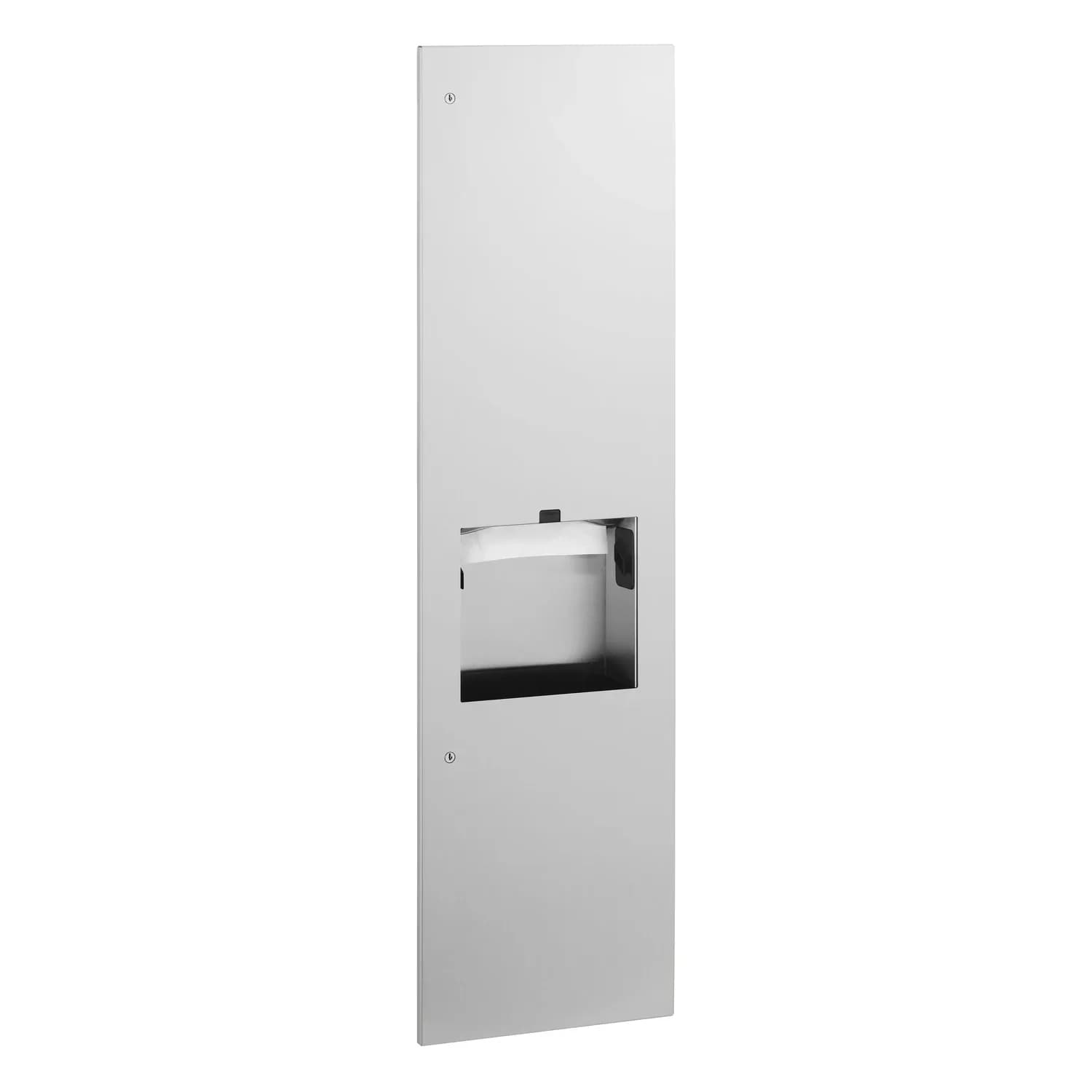Recessed Paper Towel Dispenser/ Hand Dryer/ Waste Receptacle, Satin Finish
