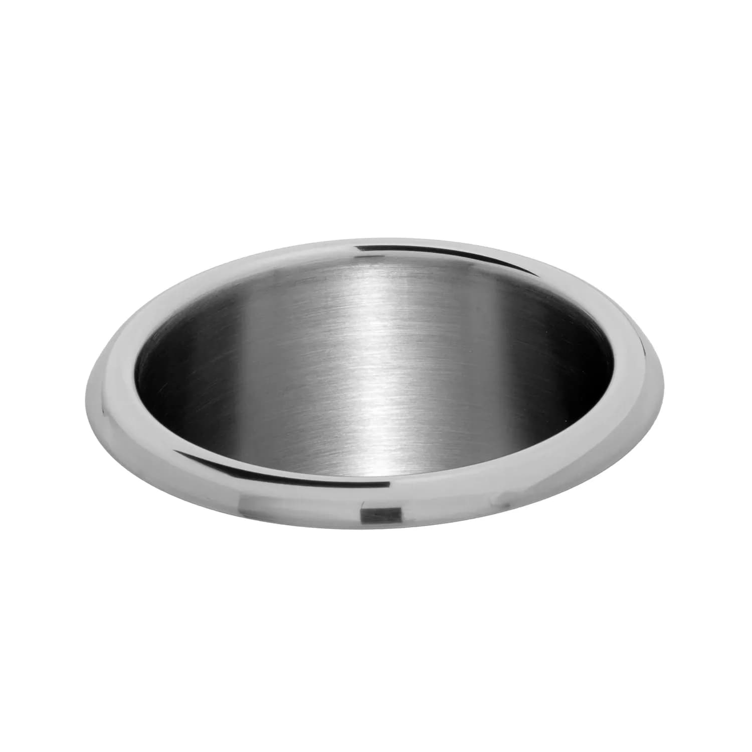 Countertop-Mounted Circular Waste Chute, Rolled Flange, Bright Polished