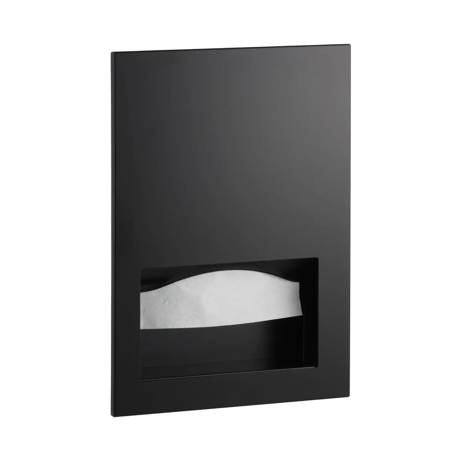 Recessed Paper Towel Dispenser, Friction-Catch, Satin Finish, 400 Multifold Towels — B-35903-MBLK