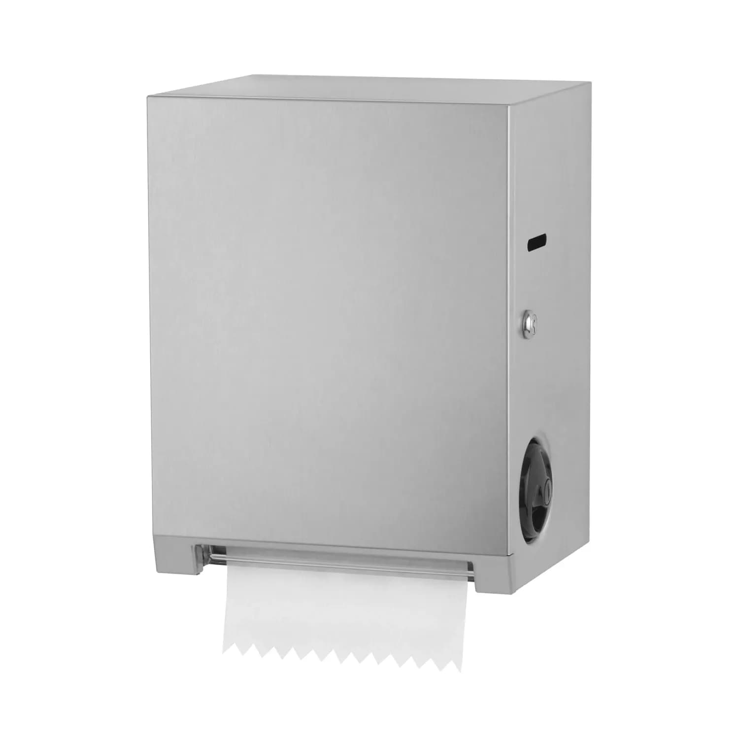 Surface-Mounted Manual Pull Roll Paper Towel Dispenser, Satin Finish