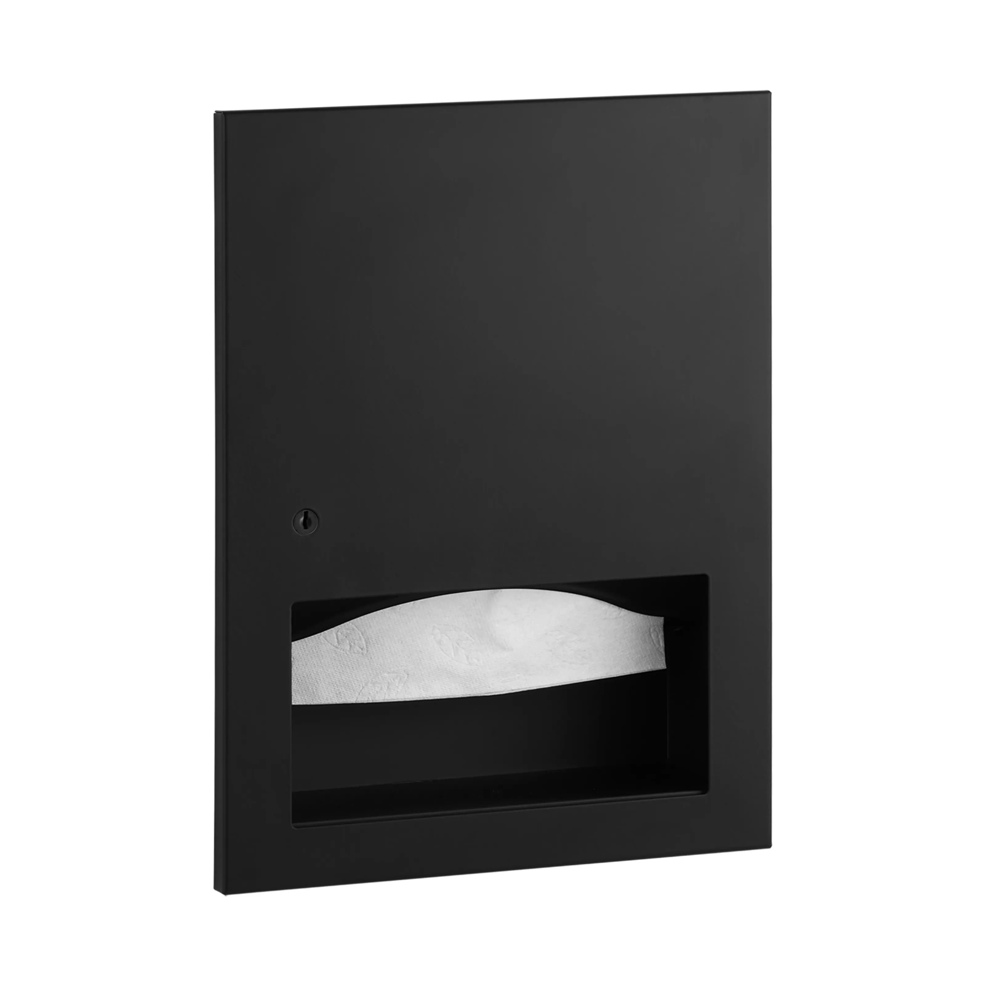 Recessed Paper Towel Dispenser, Satin Finish, 400 Multifold Towels — B-359033-MBLK
