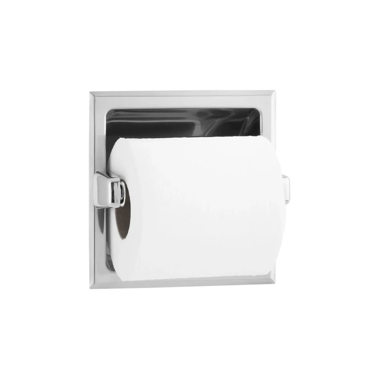 Recessed Toilet Tissue Dispenser, Bright Polished, One Roll