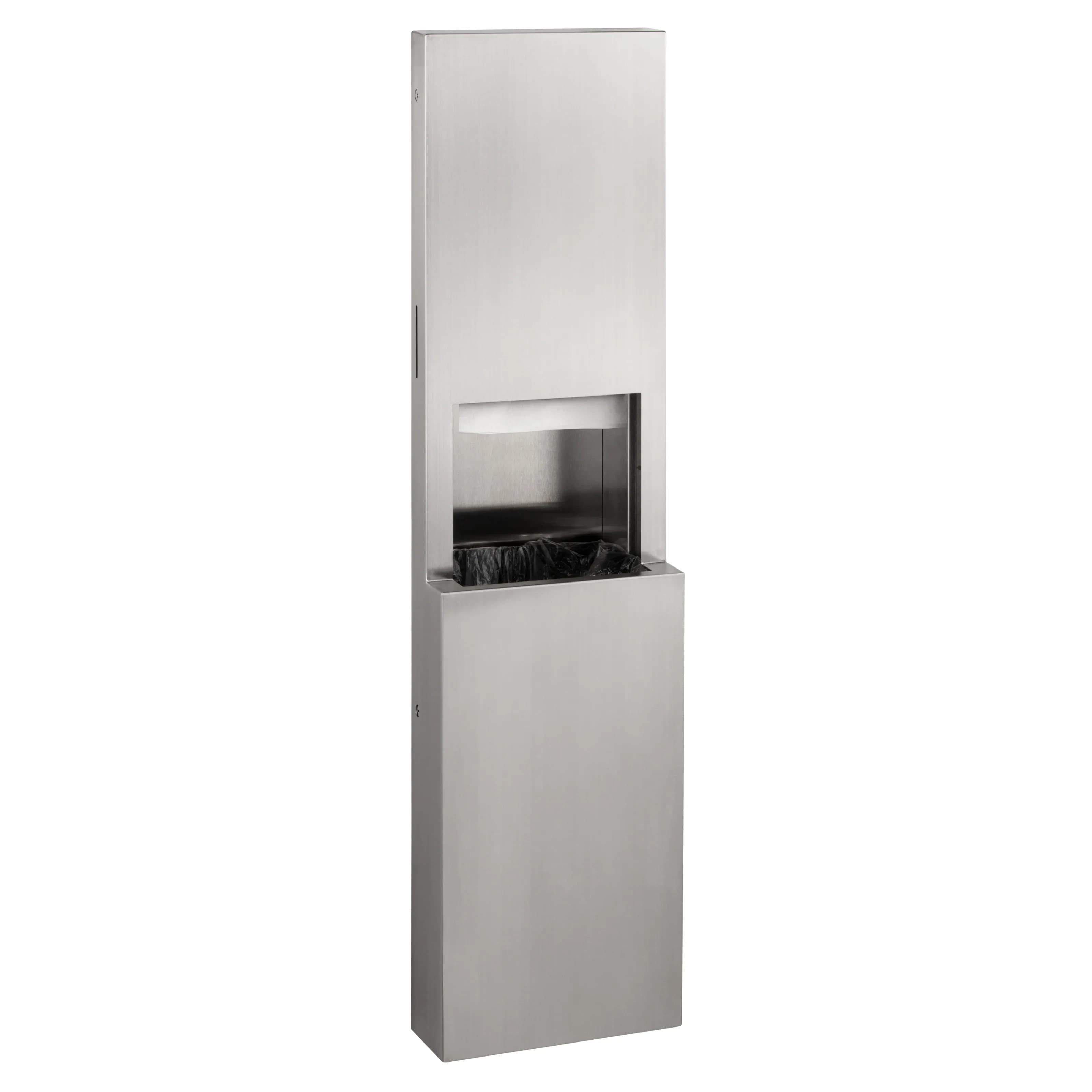 Semi-Recessed Paper Towel Dispenser and Waste Receptacle, Satin Finish, 8.5-Gallon Waste — B-9944