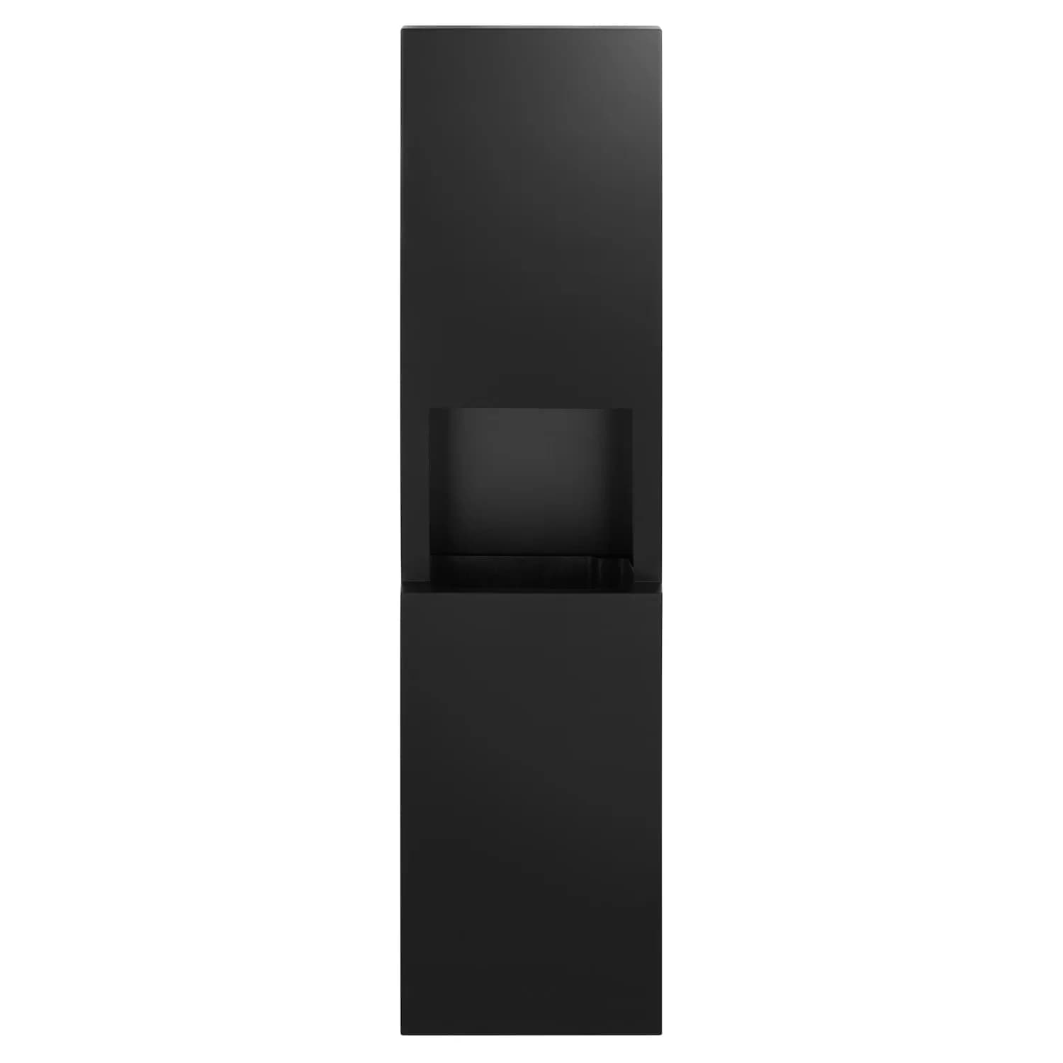 Semi-Recessed Paper Towel Dispenser and Waste Receptacle, Satin Finish, 8.5-Gallon Waste — B-9944-MBLK