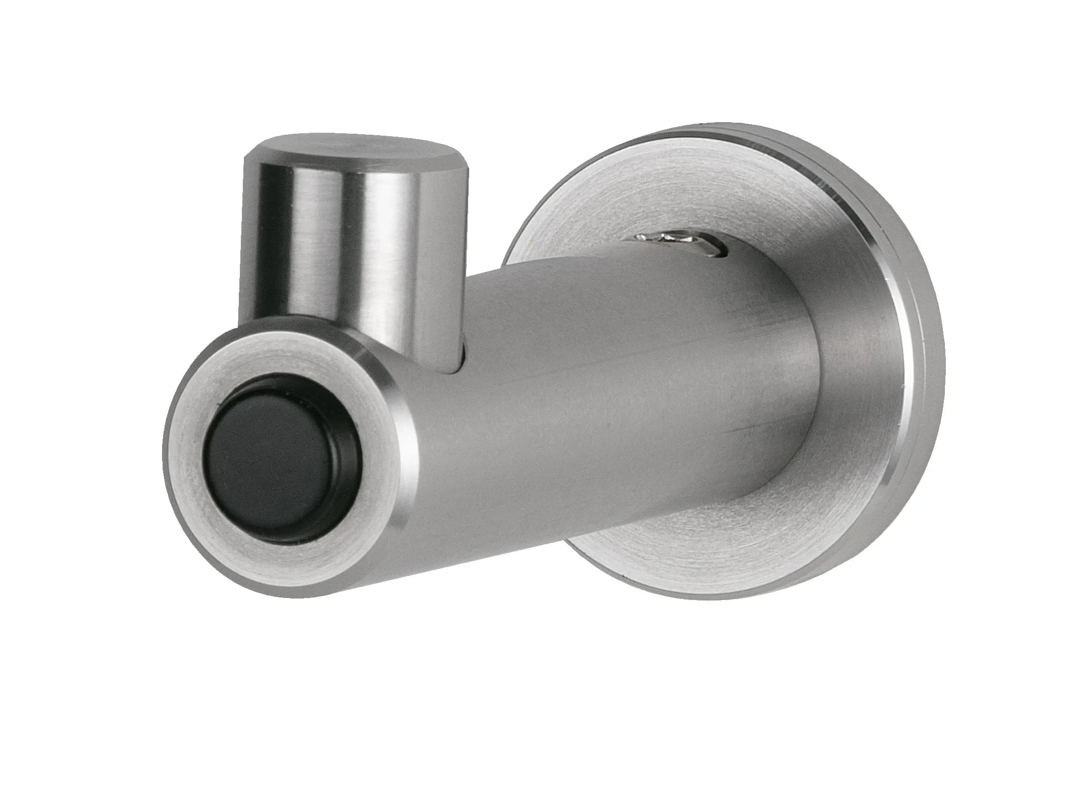 Surface-Mounted Coat Hook with Bumper, Satin Finish Steel — B-9541