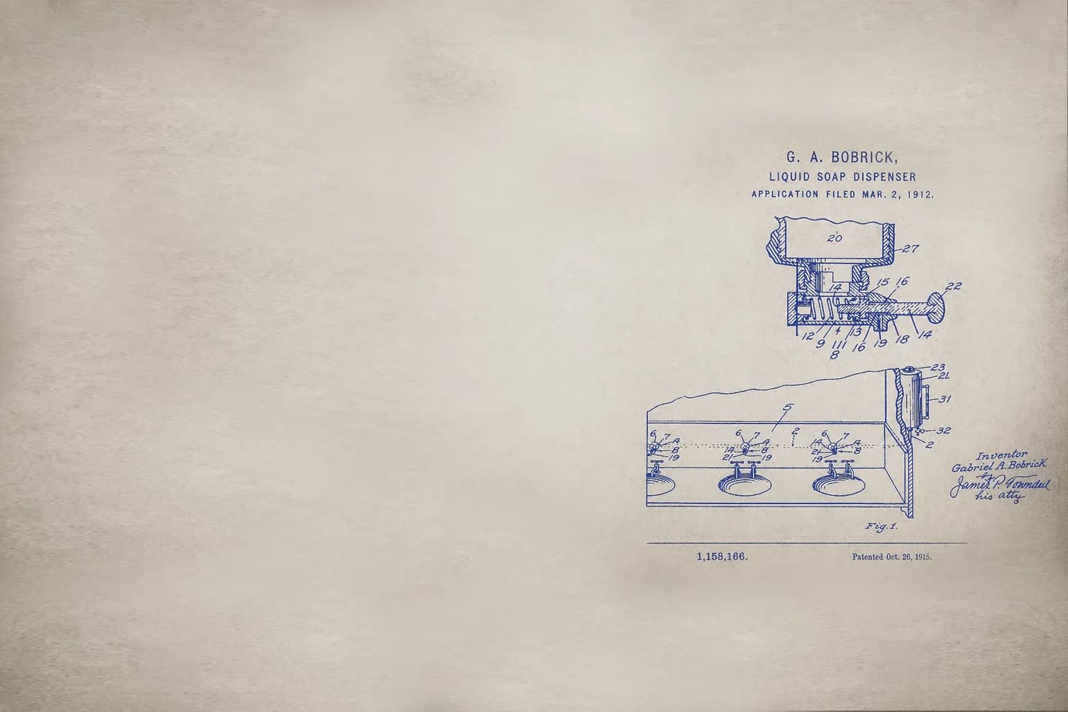 First Patent – Liquid Soap Dispenser