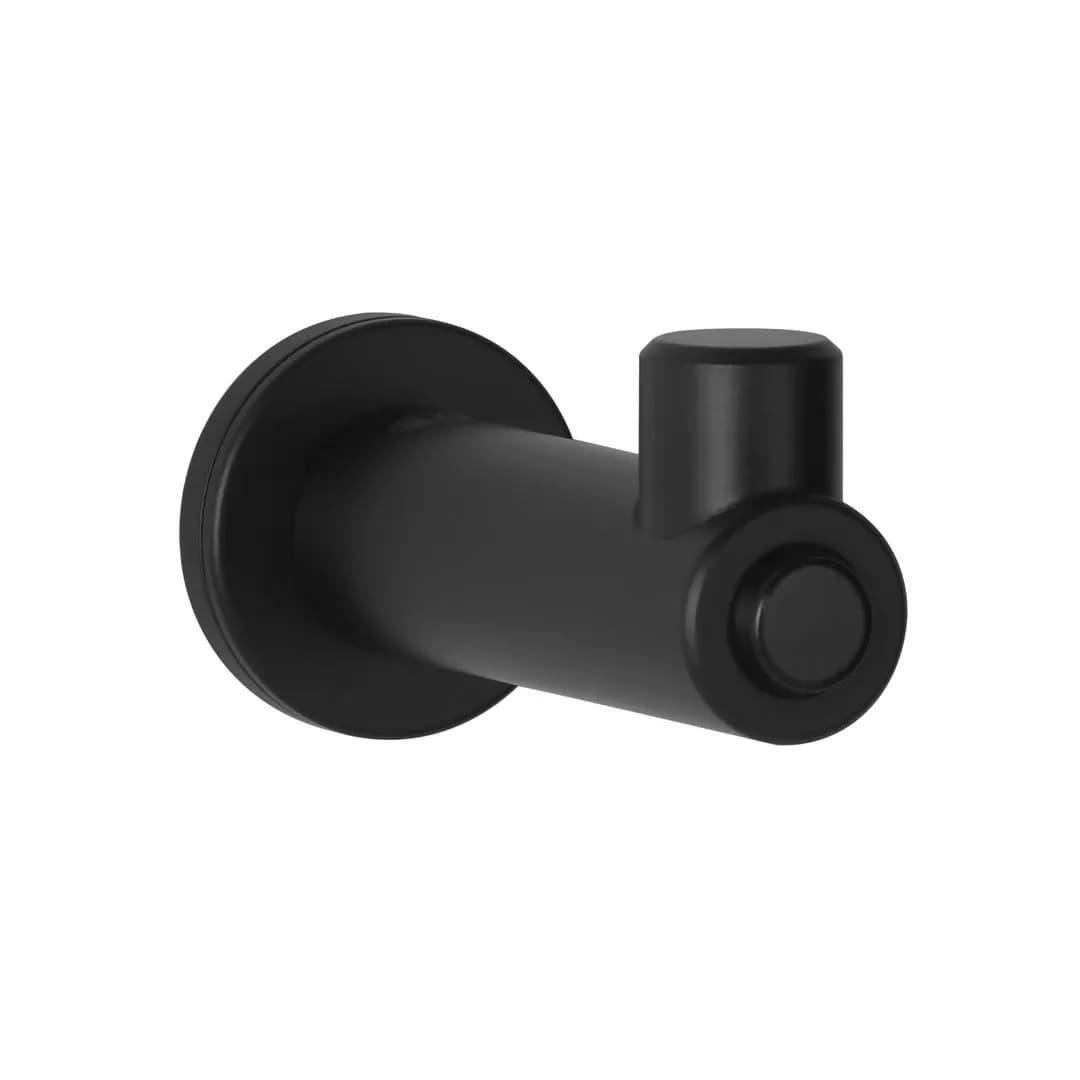 Surface-Mounted Coat Hook with Bumper, Satin Finish Steel — B-9541-MBLK
