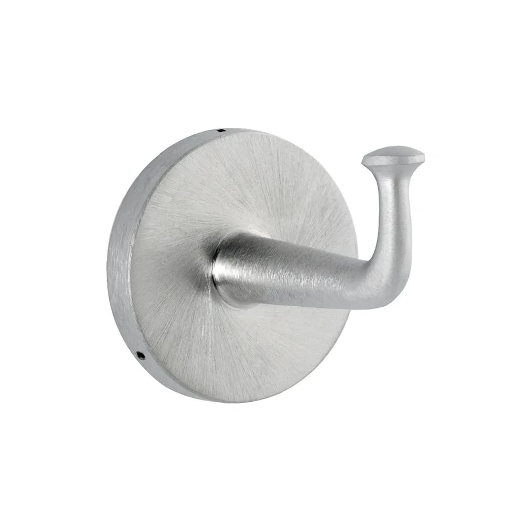 Surface-Mounted Heavy-Duty Clothes Hook, Concealed Mounting, Satin Nickel-Plated