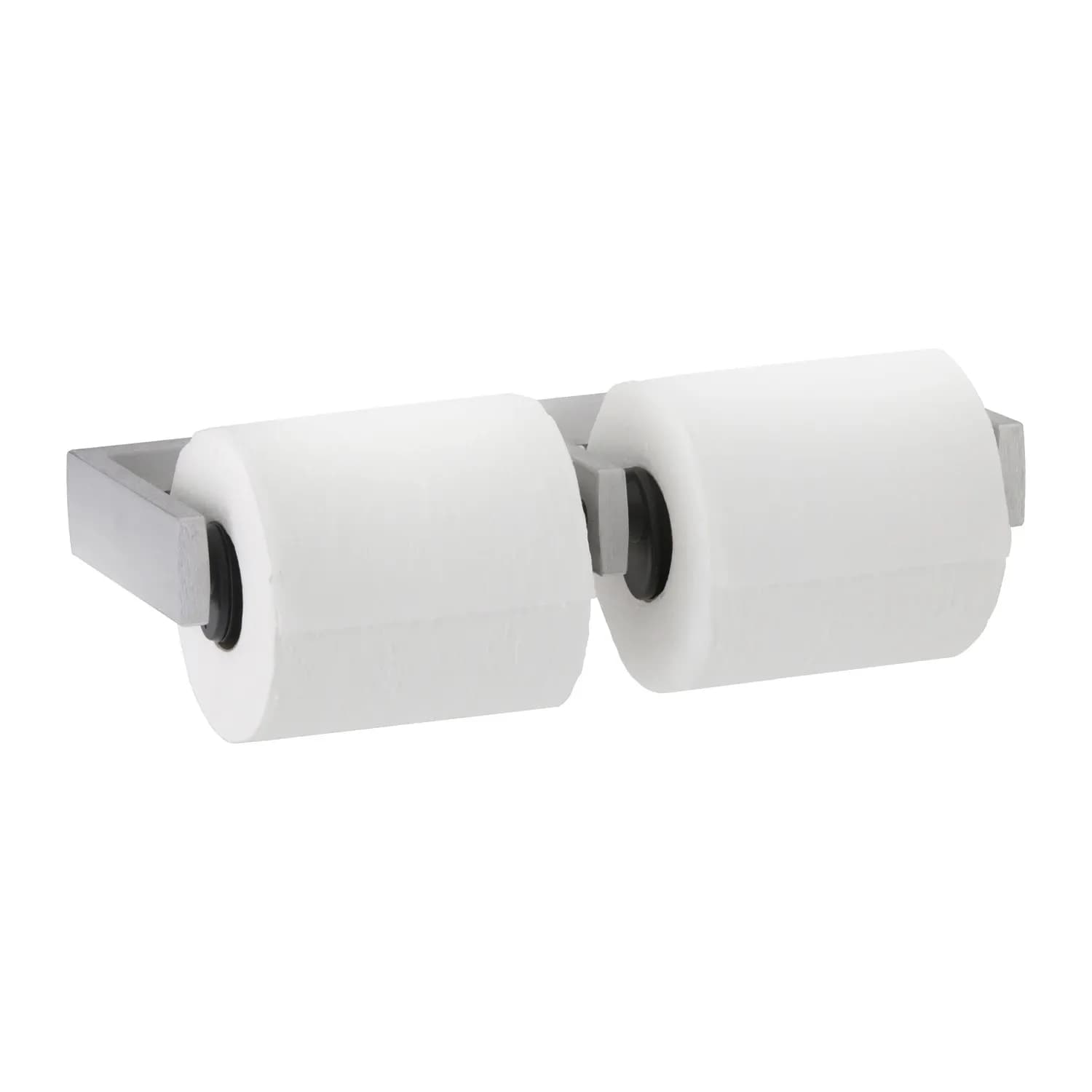 Surface-Mounted Controlled-Delivery Toilet Tissue Dispenser, Cast Aluminum, Two Rolls