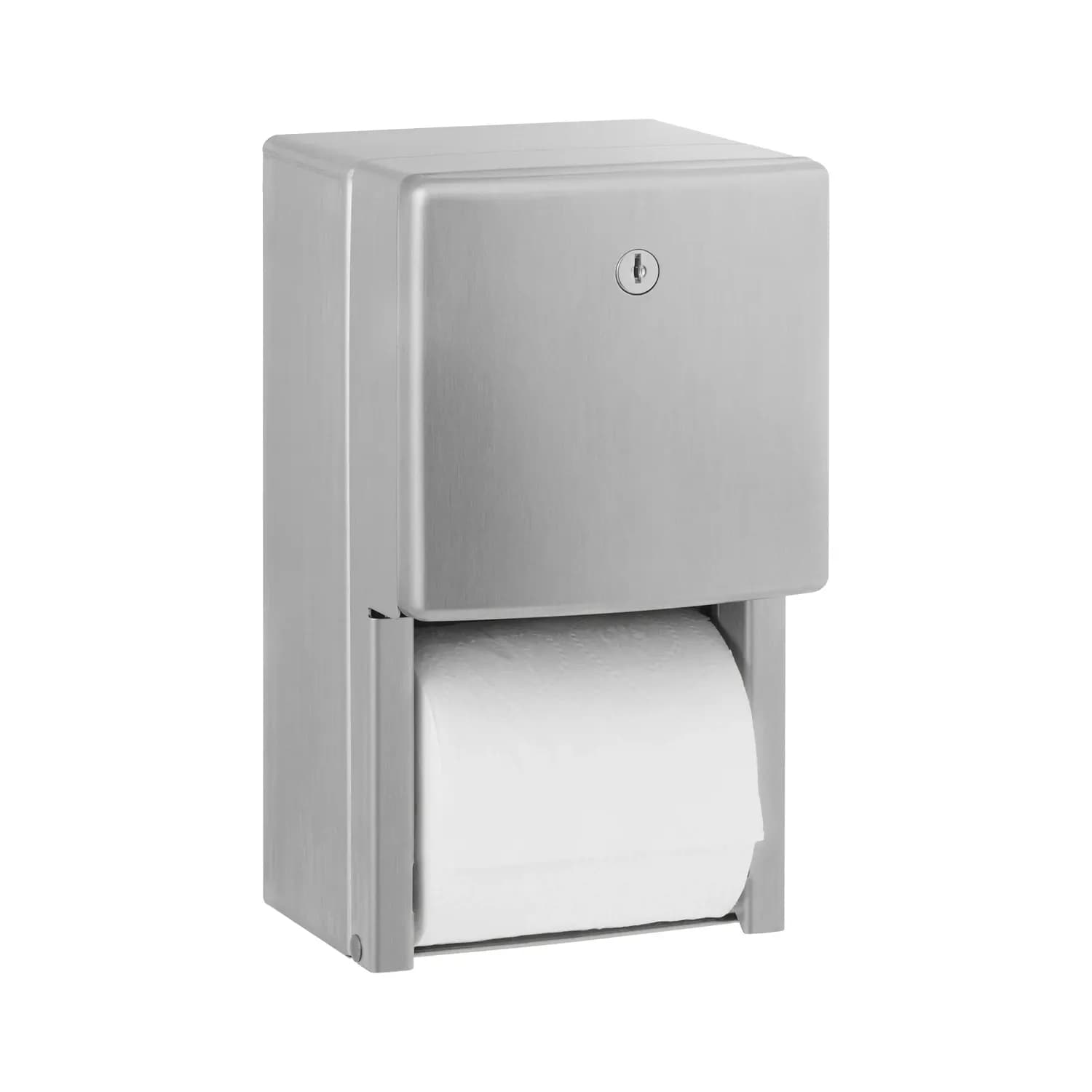 Surface-Mounted Toilet Tissue Dispenser, Satin Finish, Two Rolls