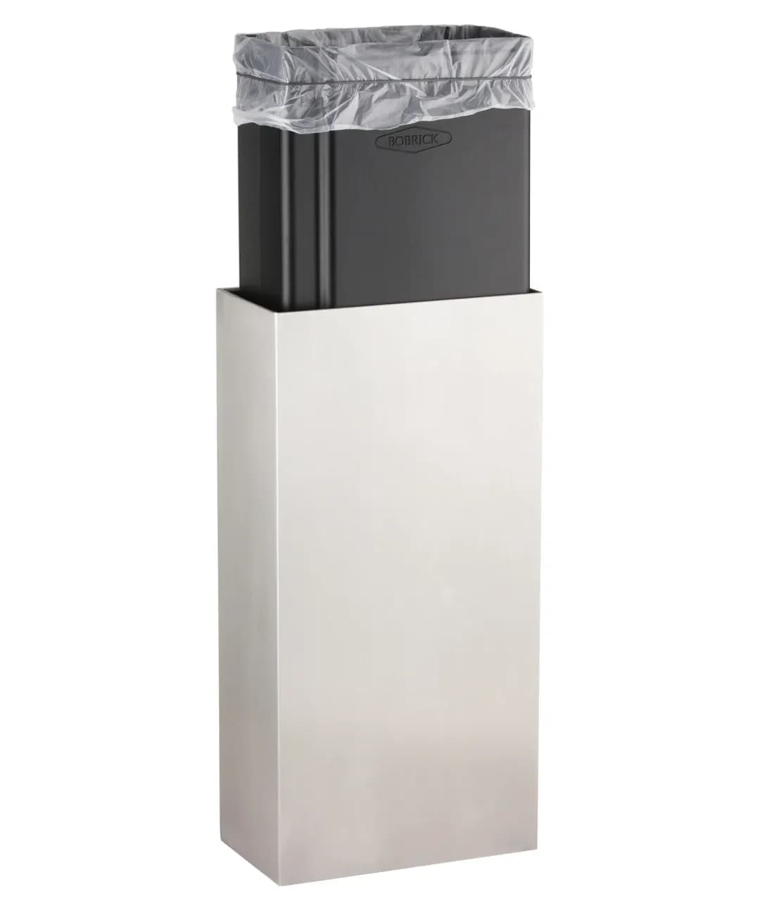 Surface-Mounted Waste Receptacle, Fino Collection, Satin Finish, 22.7 Ltrs. — B-9279