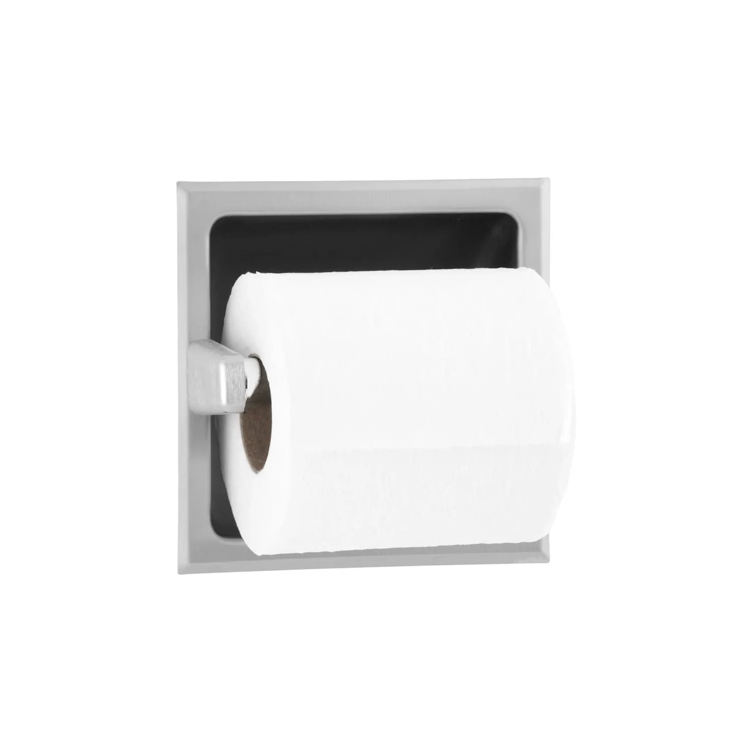 Recessed Toilet Tissue Dispenser, Satin Finish, One Roll