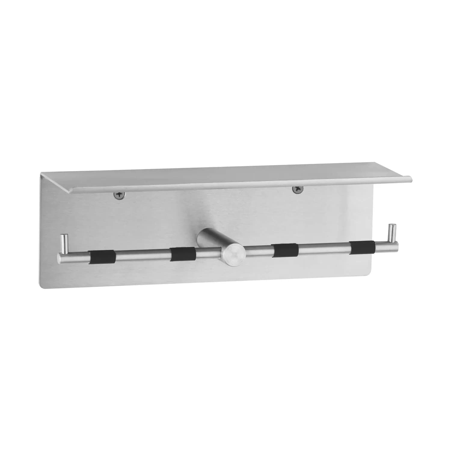 Surface-Mounted Toilet Tissue Dispenser and Utility Shelf, Satin Finish, Two Rolls — B-540