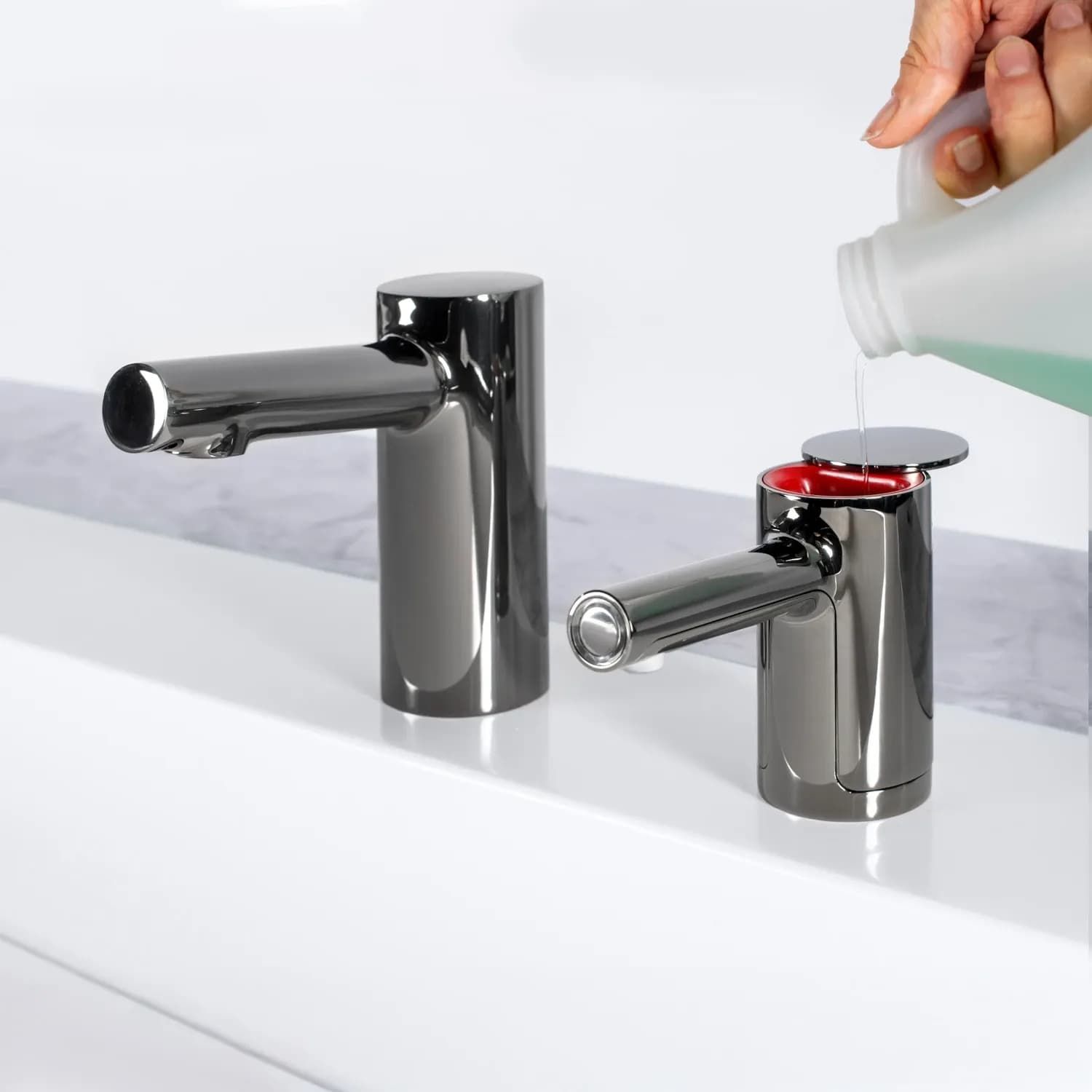 Counter-Mounted Automatic Fino Collection Top-Fill Soap Dispenser & Faucet — B-901-or-B-991-B-9911