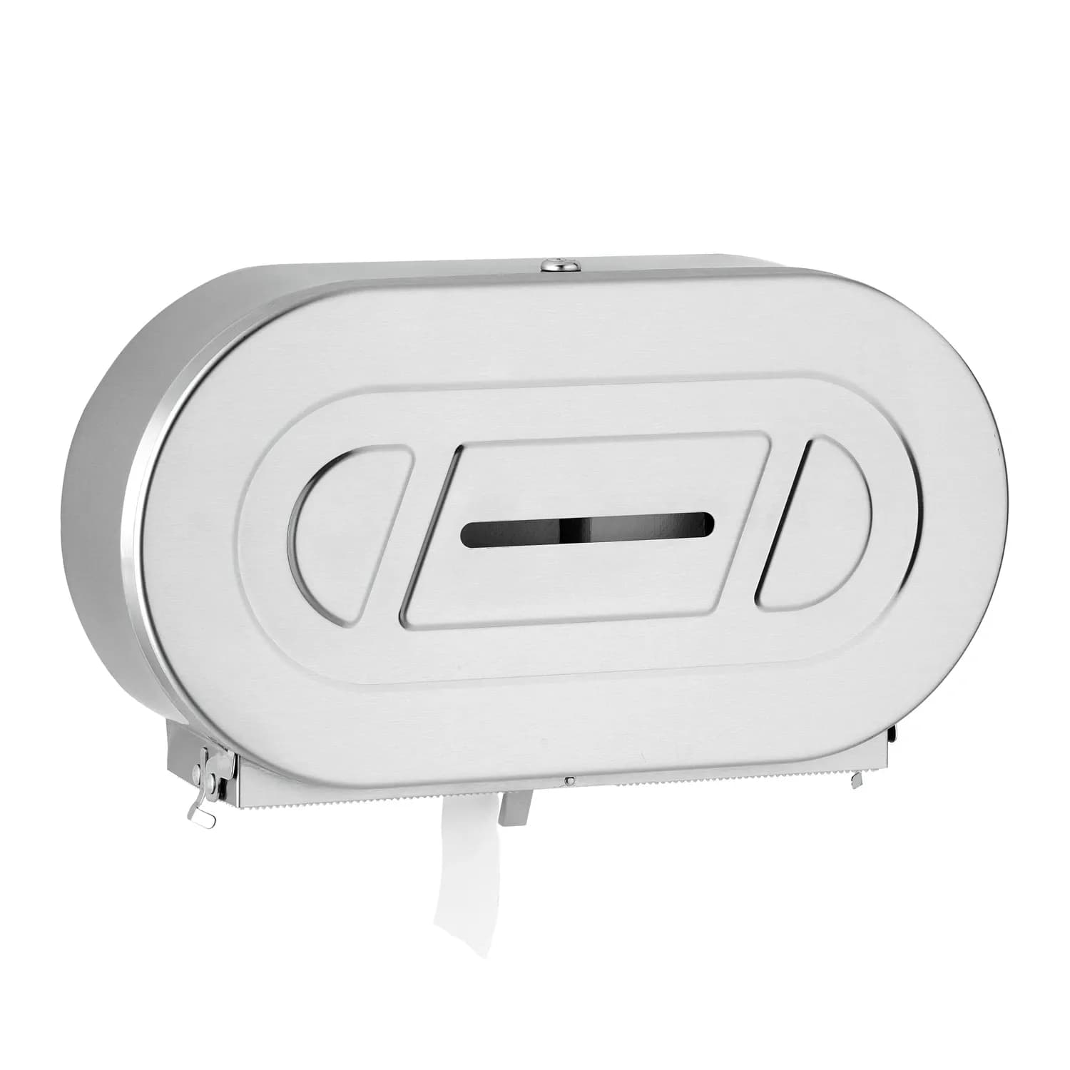 Surface-Mounted Jumbo Toilet Tissue Dispenser, Satin Finish, Two Rolls