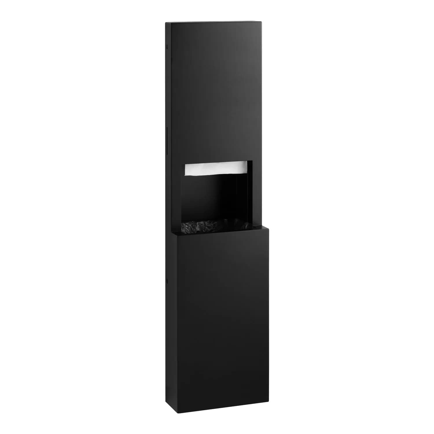 Semi-Recessed Paper Towel Dispenser and Waste Receptacle, Satin Finish, 8.5-Gallon Waste — B-9944-MBLK