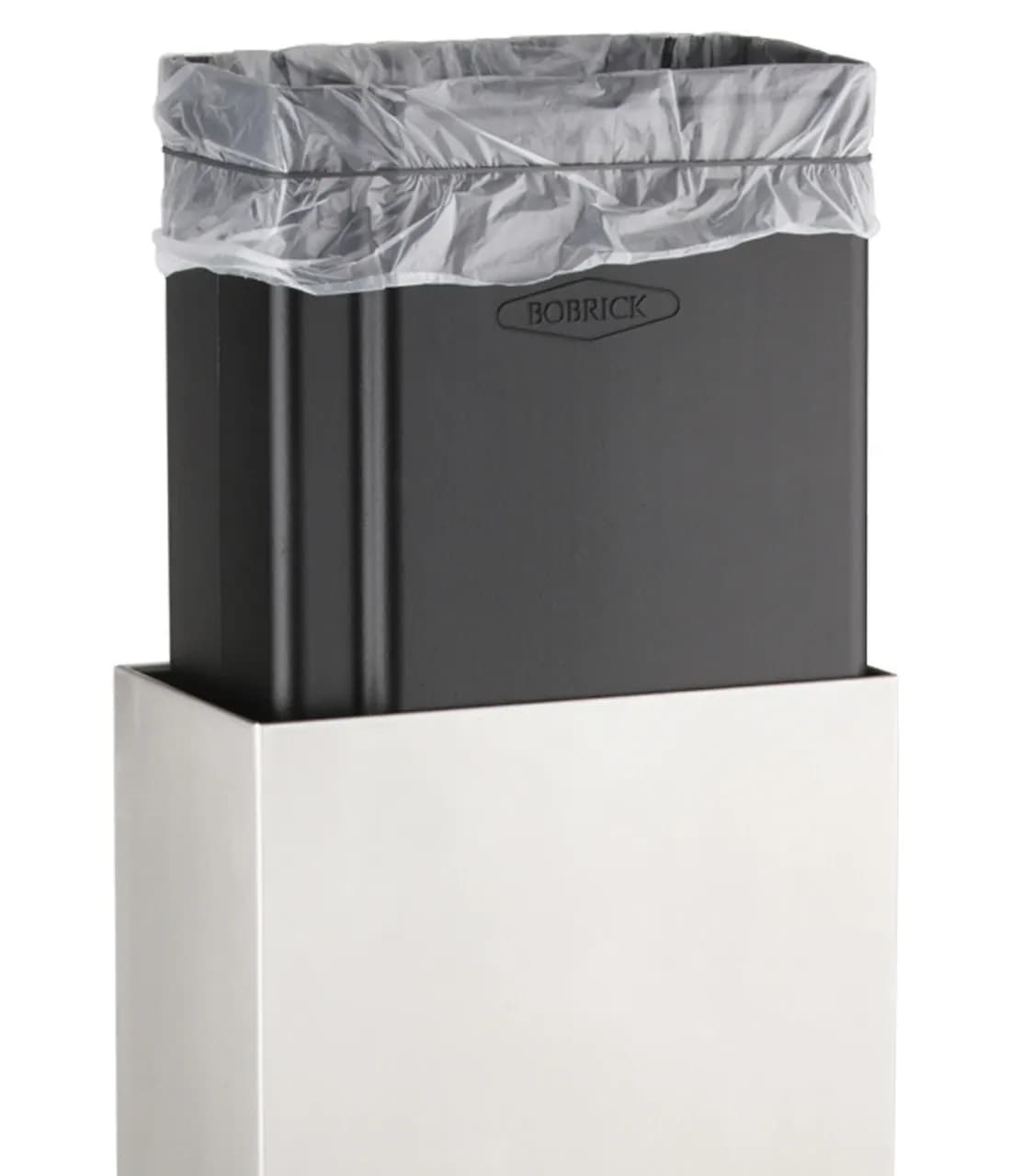 Surface-Mounted Waste Receptacle, Fino Collection, Satin Finish, 22.7 Ltrs. — B-9279