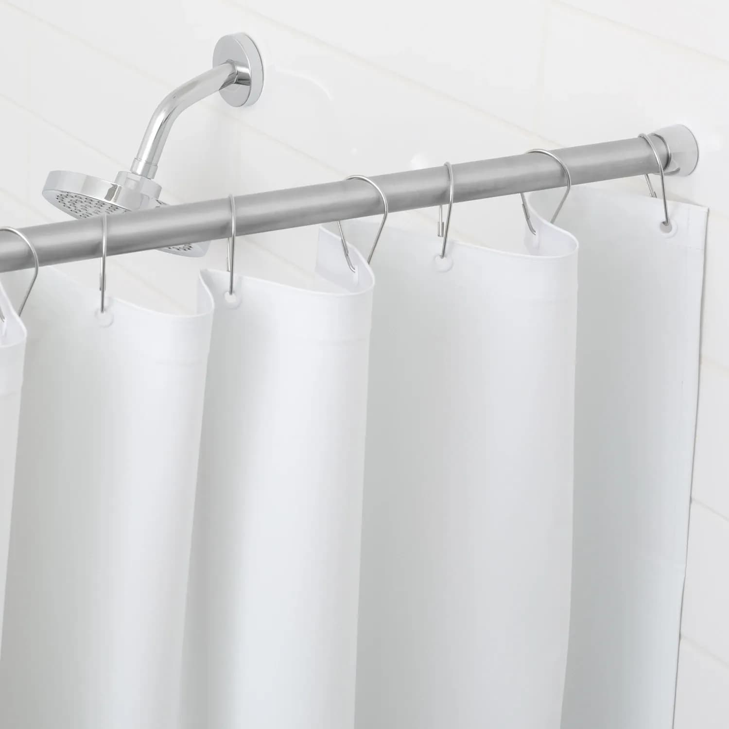 Shower Curtain, Opaque Matte White Vinyl, 42" Wide