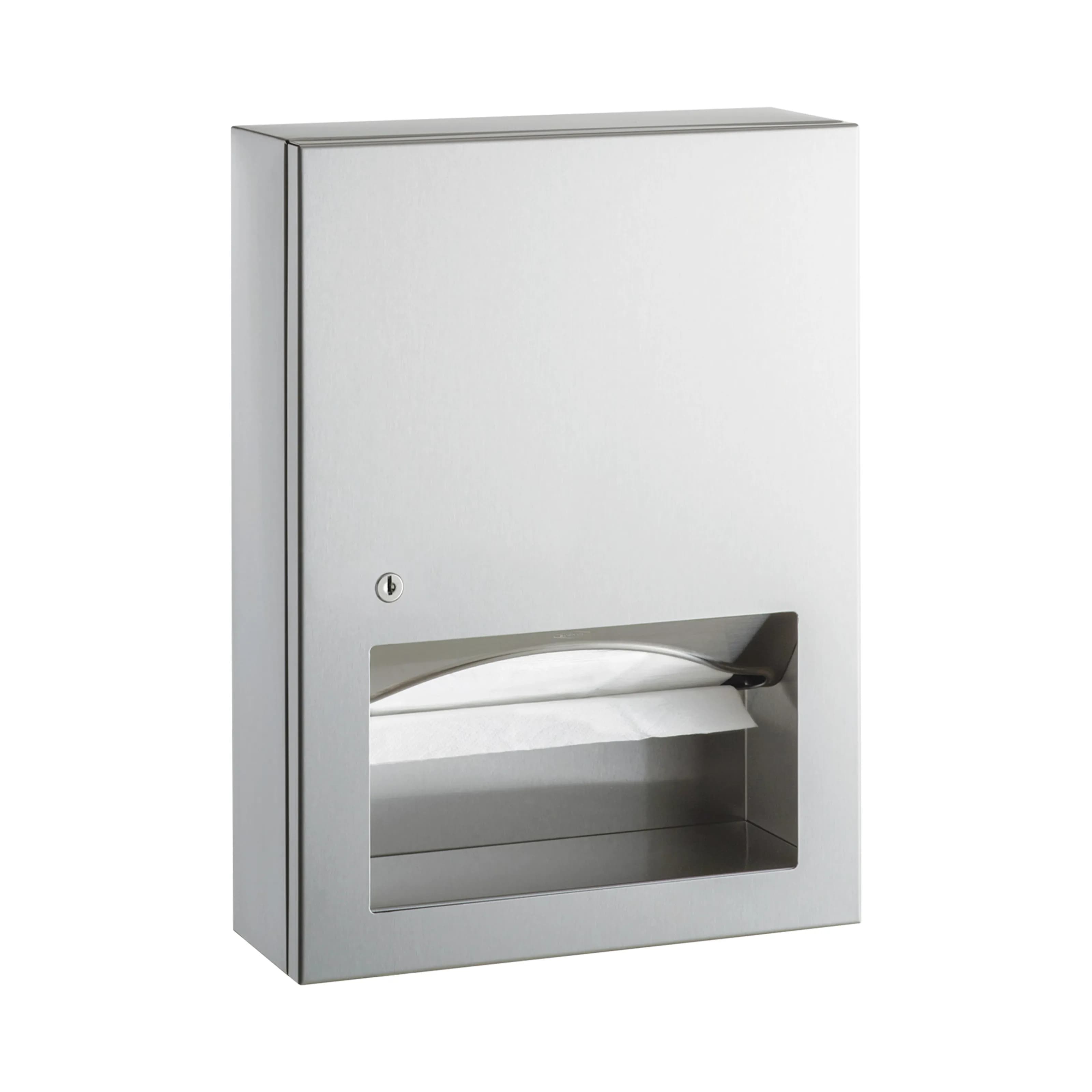 Surface-Mounted Paper Towel Dispenser, Satin Finish, 400 Multifold Towels