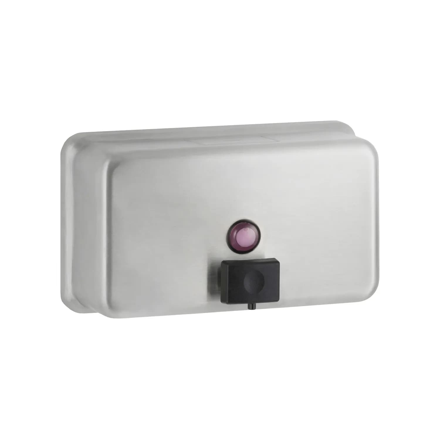 Surface-Mounted Horizontal Manual Liquid Soap Dispenser, Satin Finish, 1.18 Ltr.