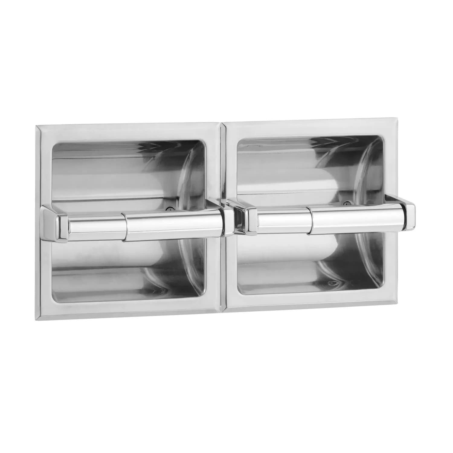 Recessed Toilet Tissue Dispenser, Satin Finish, Two Rolls — B-6977