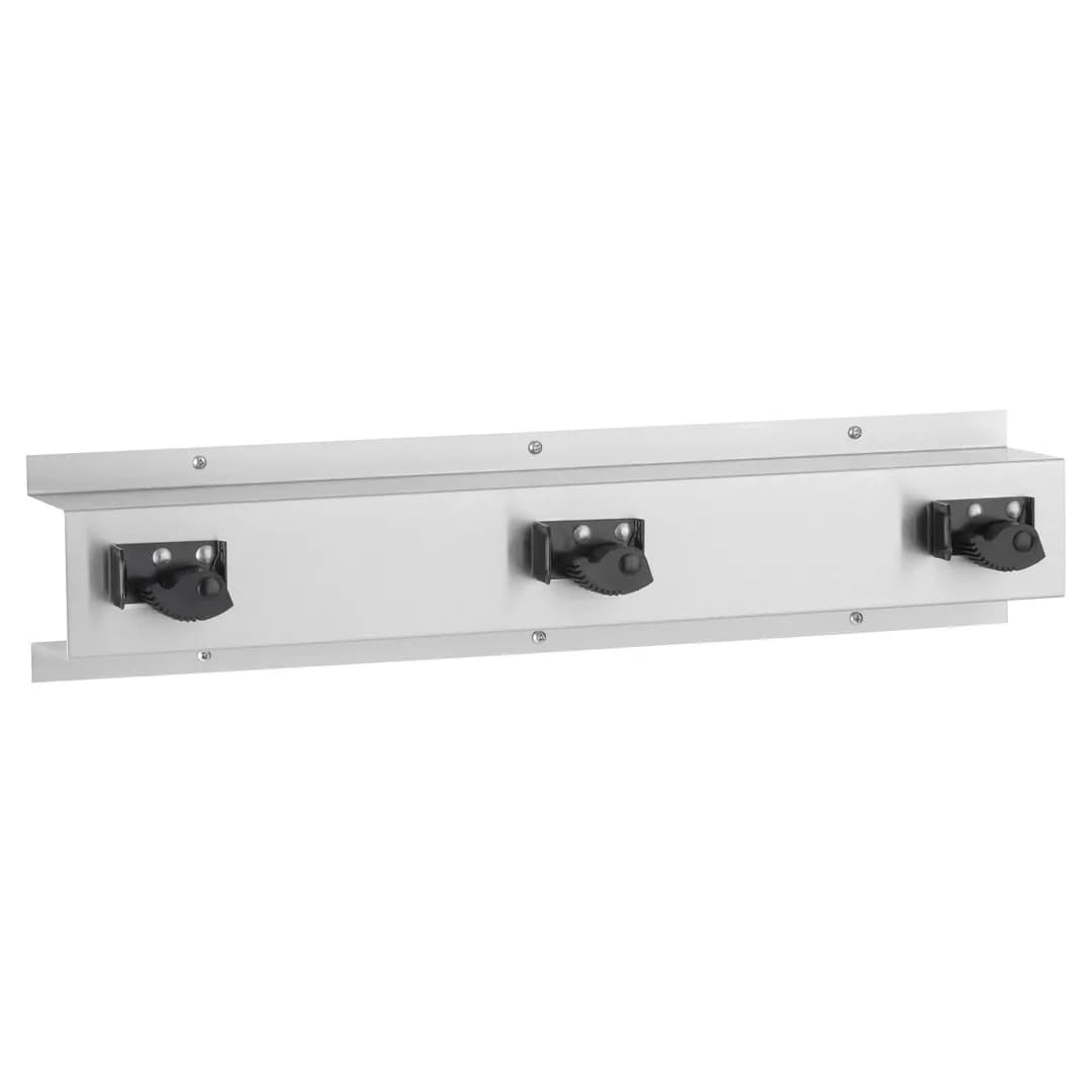 Surface-Mounted Mop and Broom Holder, Satin Finish