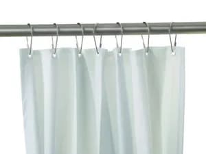 Shower Curtain, Opaque Matte White Vinyl, 70" Wide