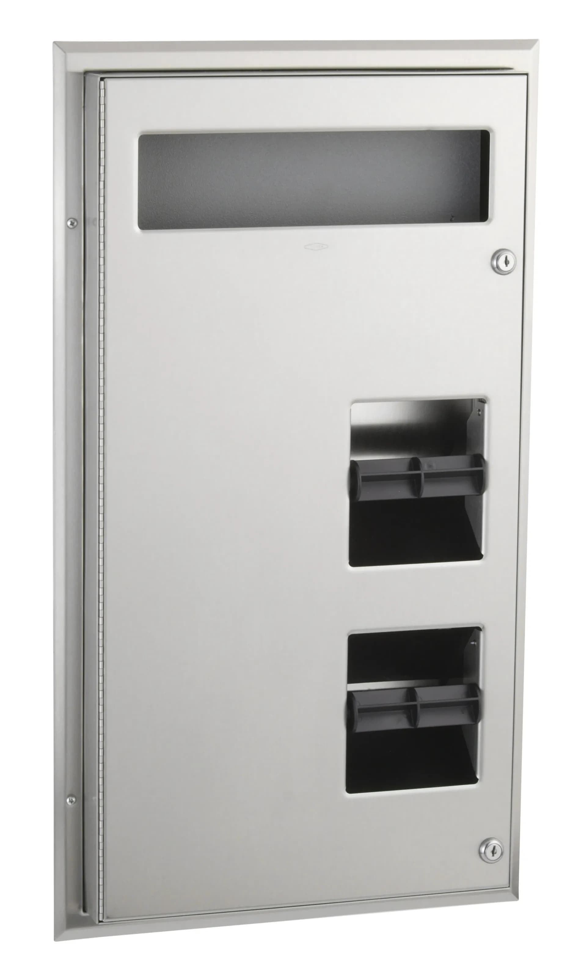 Partition-Mounted Toilet Tissue / Seat Cover Dispenser — B-347
