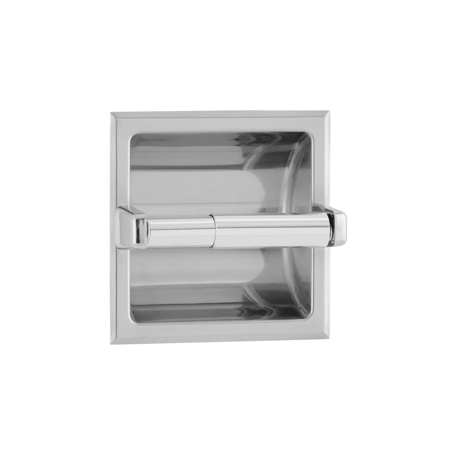 Recessed Toilet Tissue Dispenser, Bright Polished, One Roll — B-667