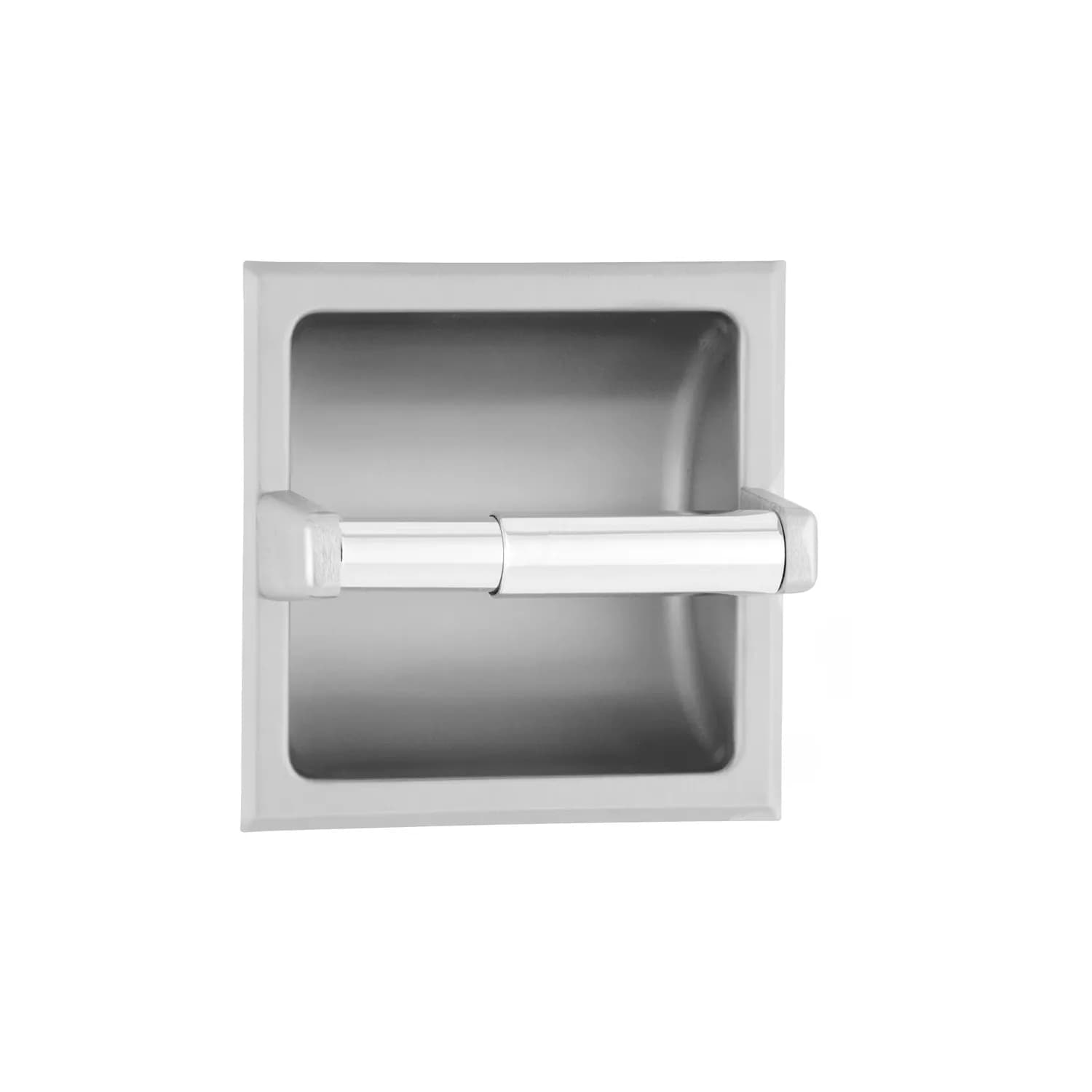 Recessed Toilet Tissue Dispenser, Satin Finish, One Roll — B-6677