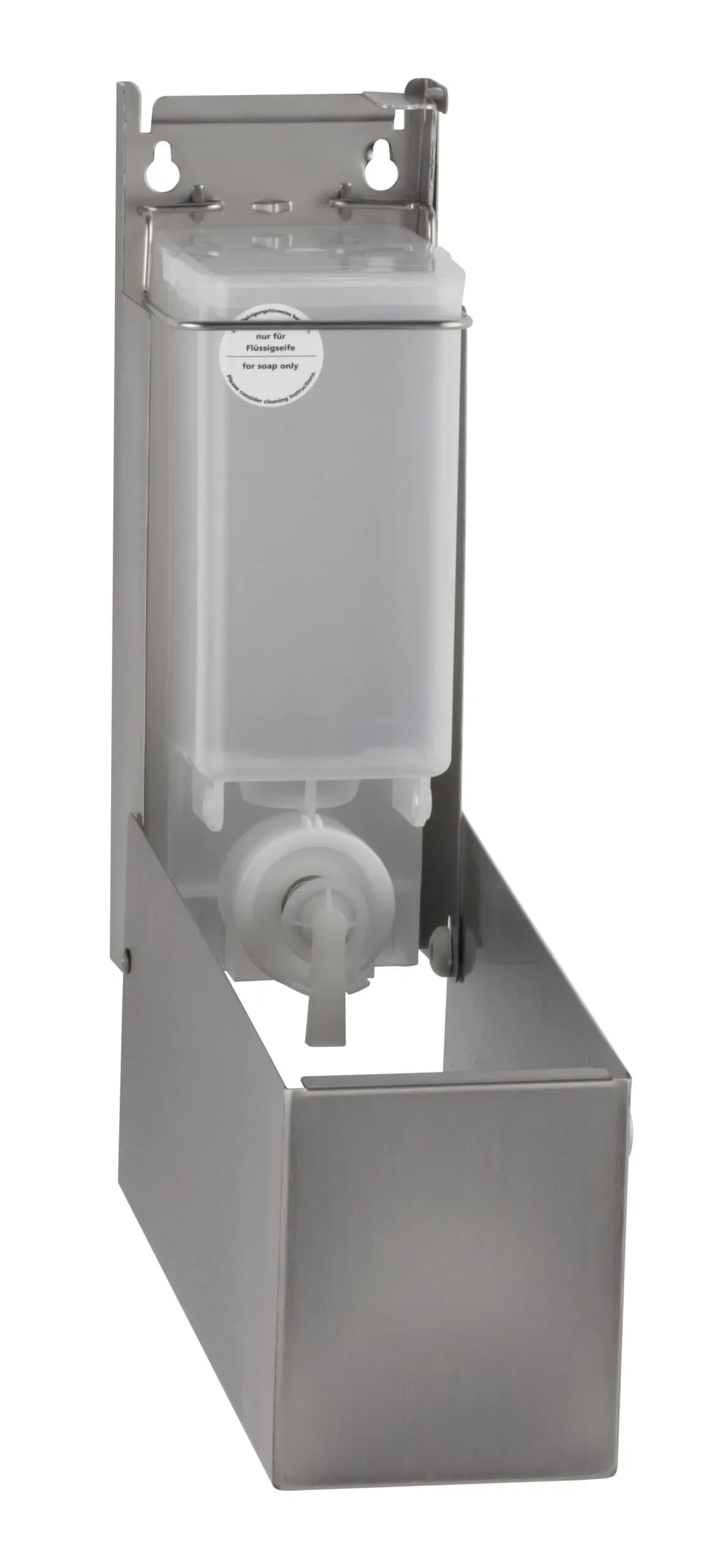 Surface-Mounted Manual Liquid Soap Dispenser, Satin Finish, 500 ml. — B-26607