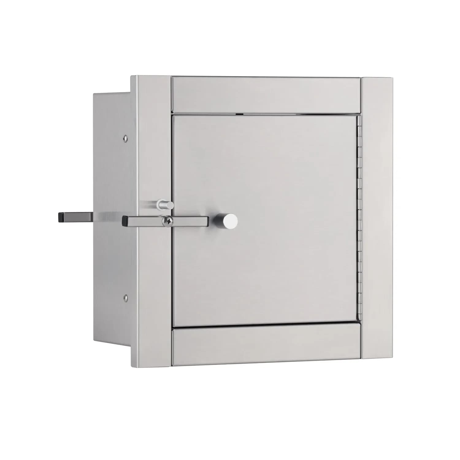 Recessed Heavy Duty Specimen Pass-Through Cabinet, Satin Finish, 3"-6" Thick Walls