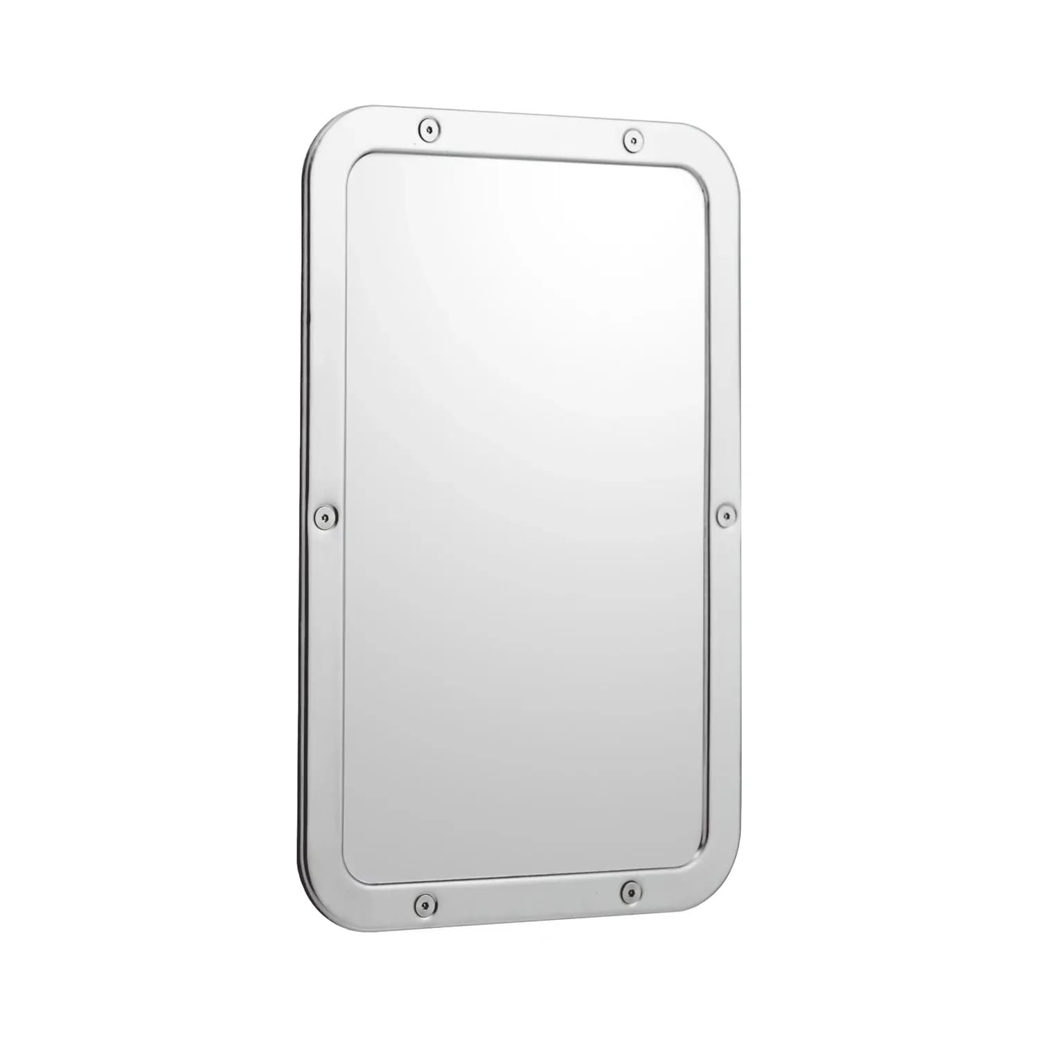 Frameless Mirror, Vandal-Resistant, Bright Polished Stainless Steel