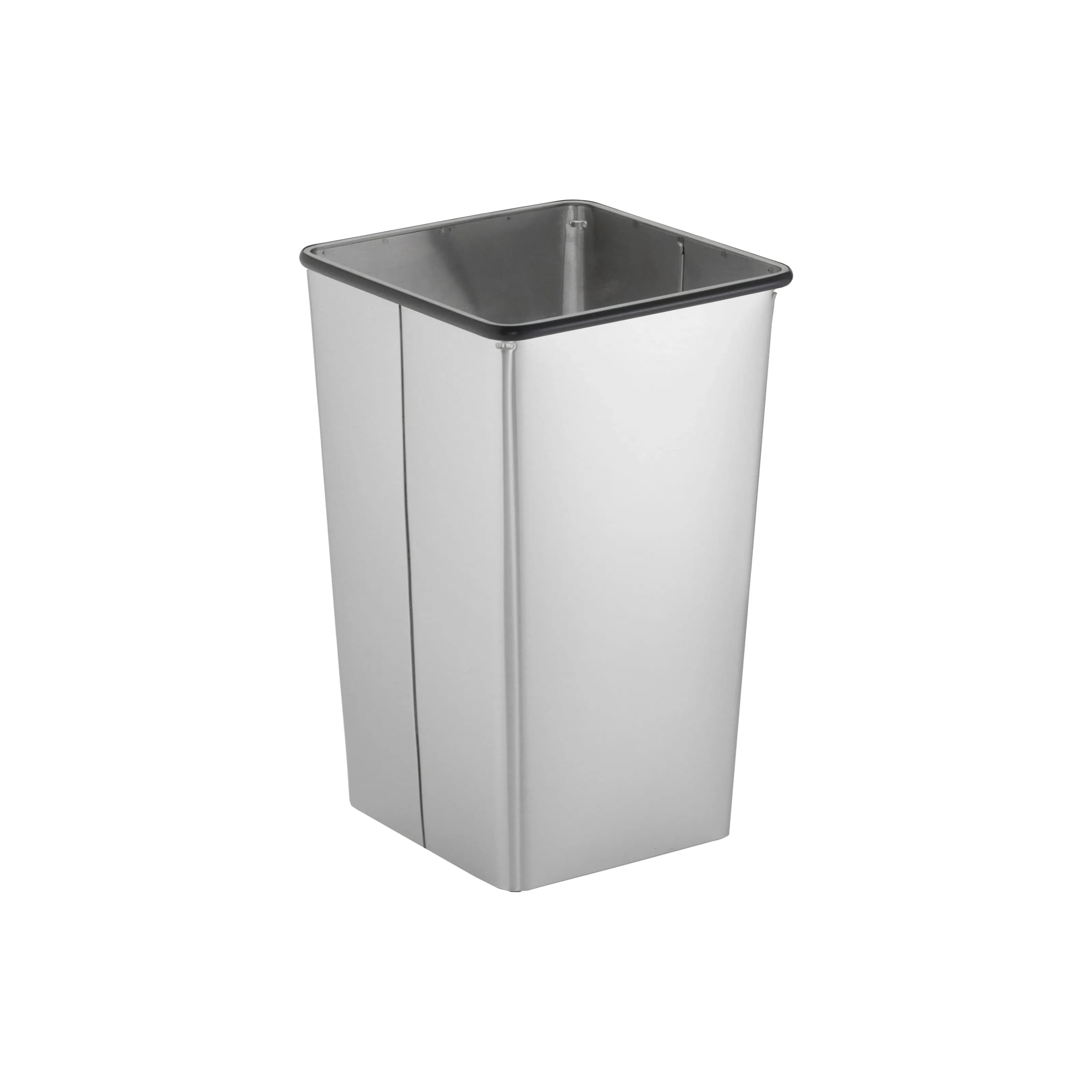 Floor-Standing Waste Receptacle, Open Top, Satin Finish, 49.2 Ltrs.