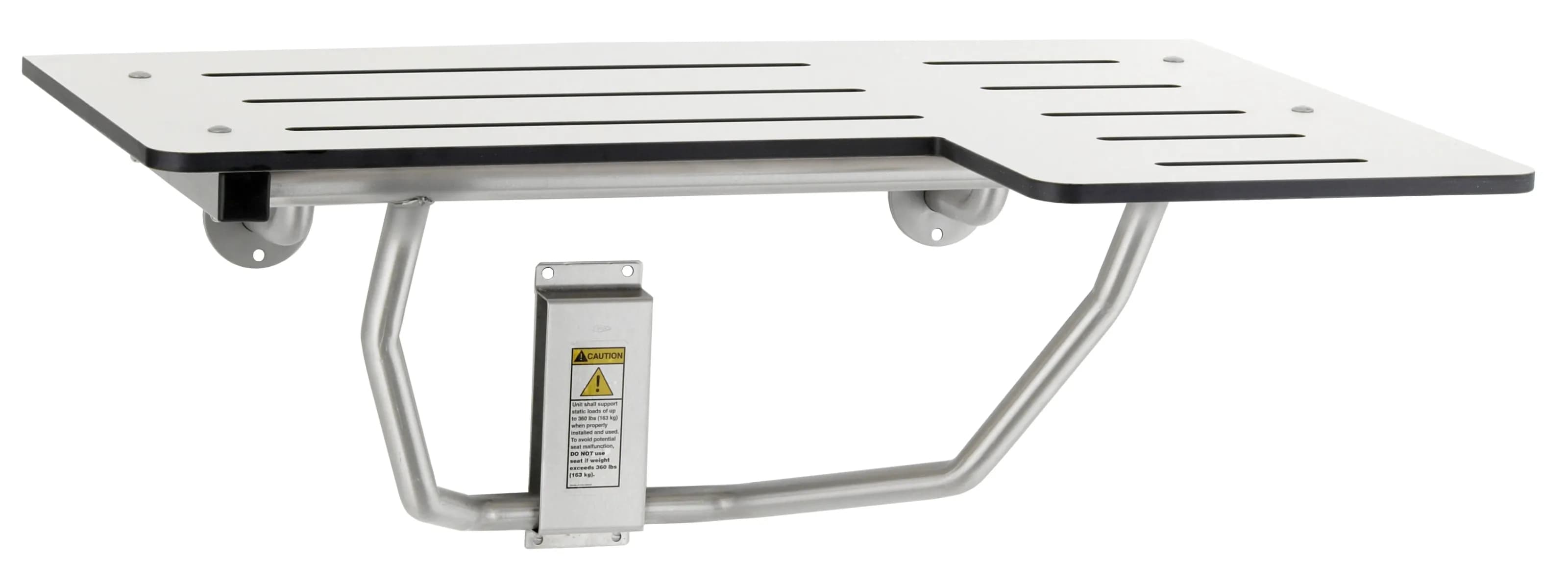 Reversible Folding Shower Seat, Ivory Phenolic and Satin Finish