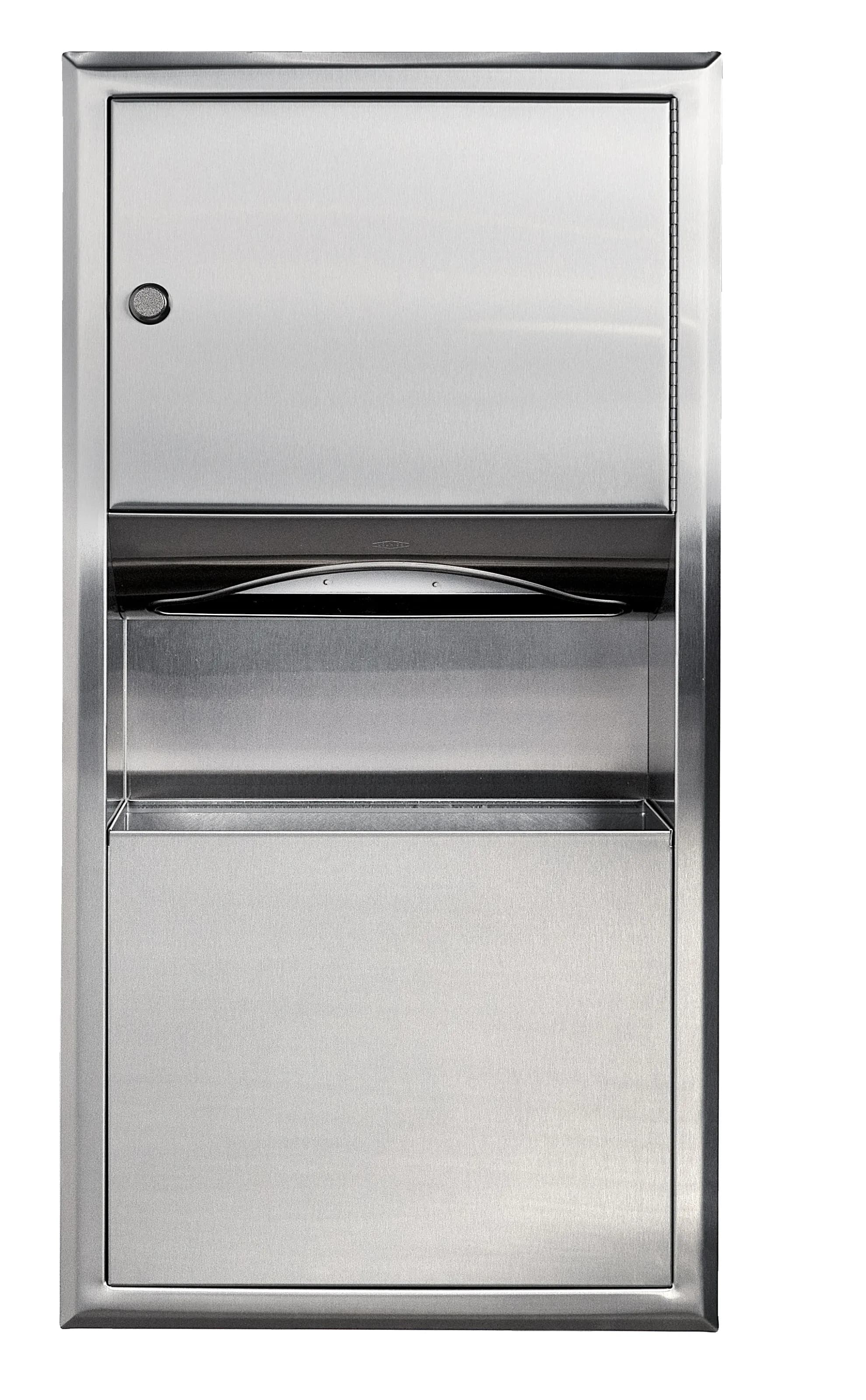 Recessed Paper Towel Dispenser and Waste Receptacle, Satin Finish, 2-Gallon Waste — B-369