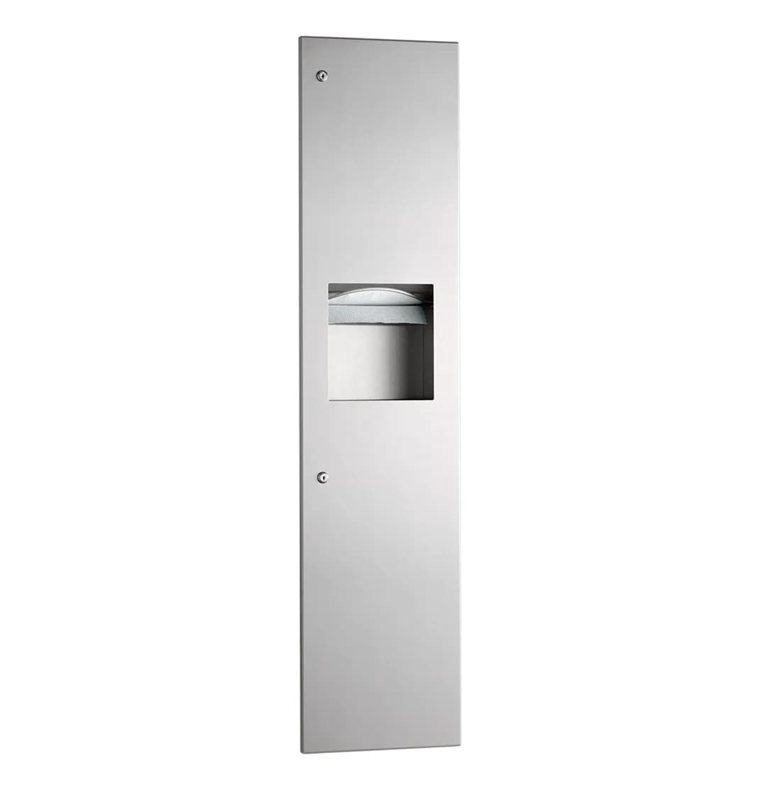 Recessed Paper Towel Dispenser and Waste Receptacle, Satin Finish, 3.8-Gallon Waste