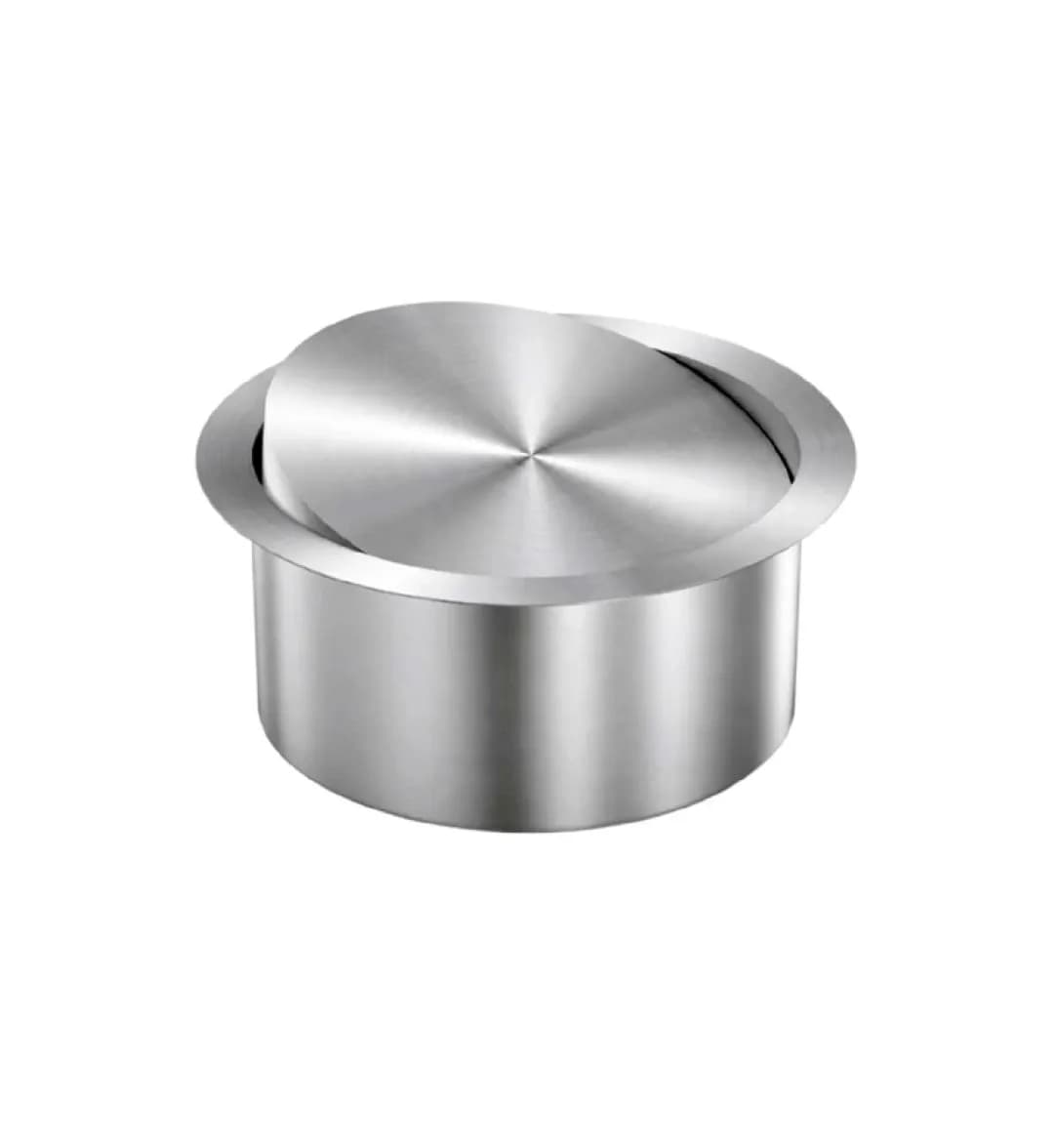 Countertop-Mounted Circular Waste Chute, Rolled Flange, Bright Polished